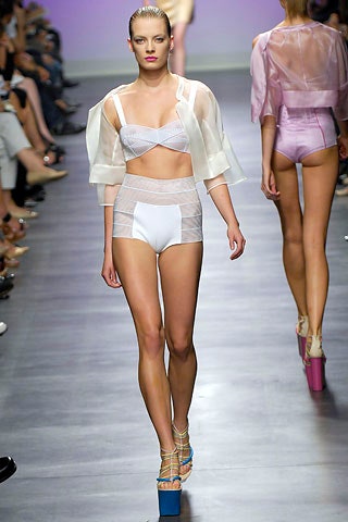 white silk fitted top with pink jacket