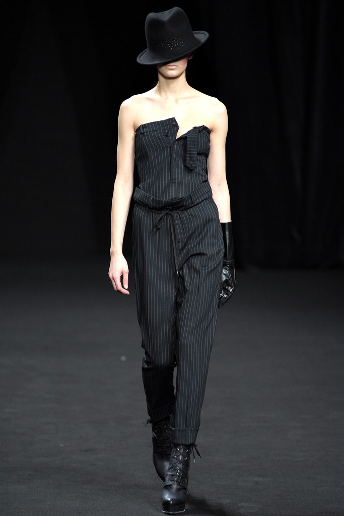 black striped sleeveless jumpsuit