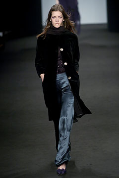 blue silk slim straight-leg shiny pants