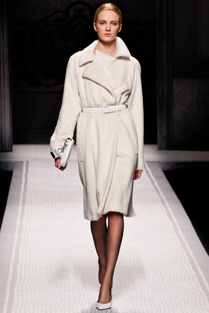 white wool belted coat