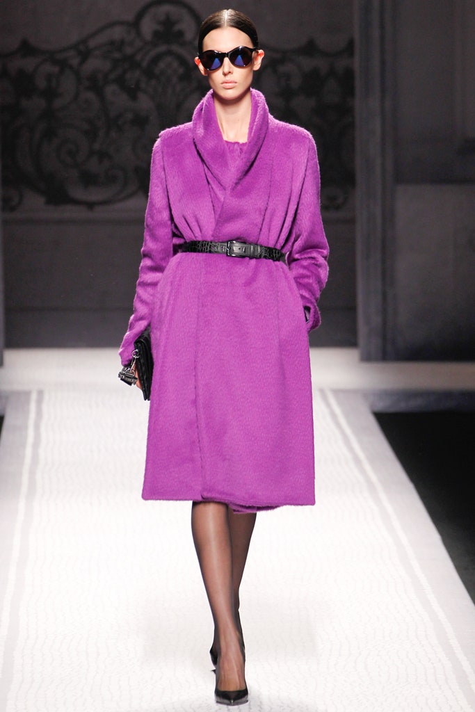 purple wool relaxed coat
