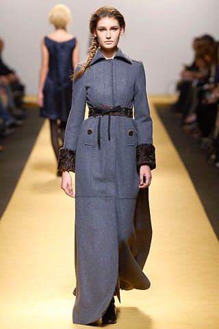 gray wool belted coat