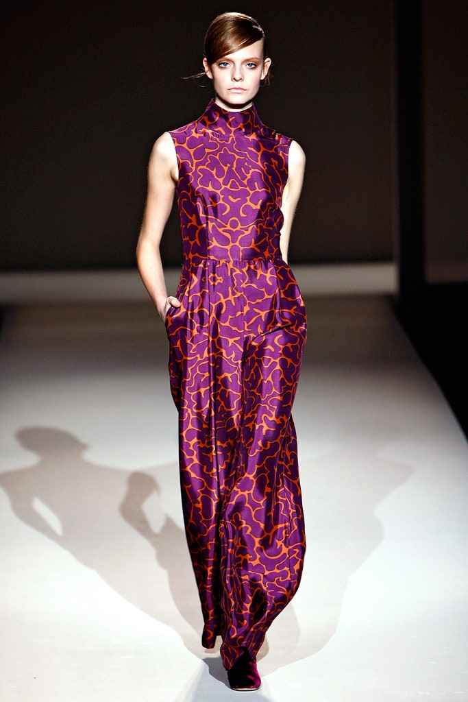 purple and orange printed jumpsuit