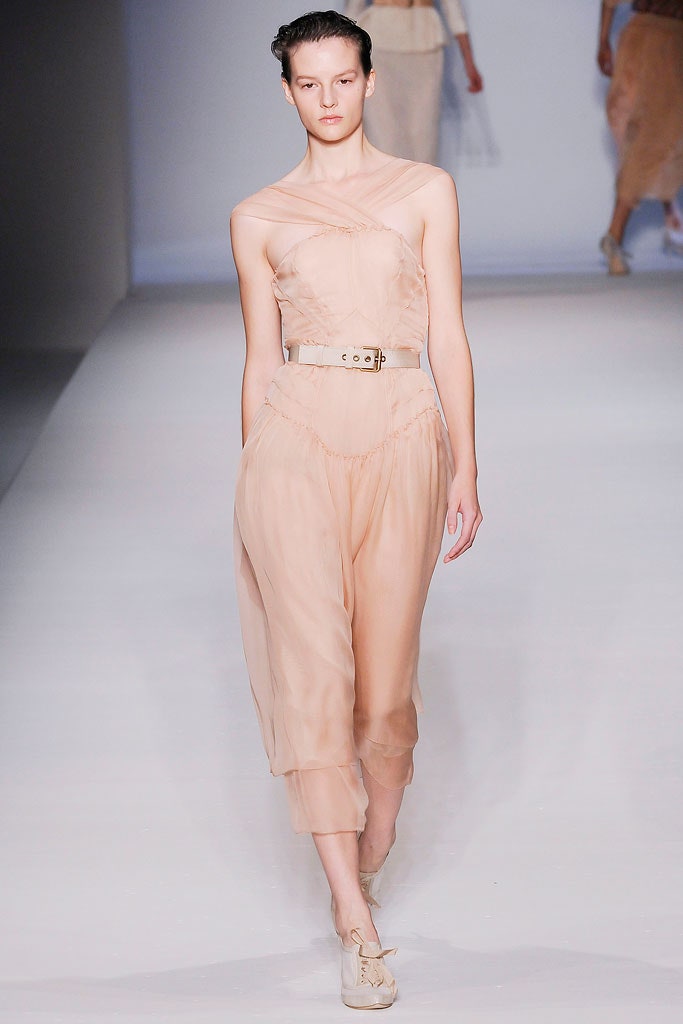 beige silk sleeveless dress