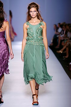 green silk sleeveless dress