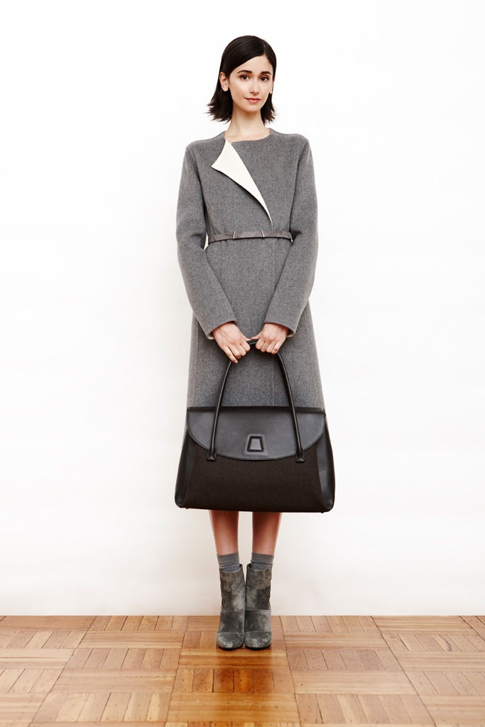 gray wool fitted coat