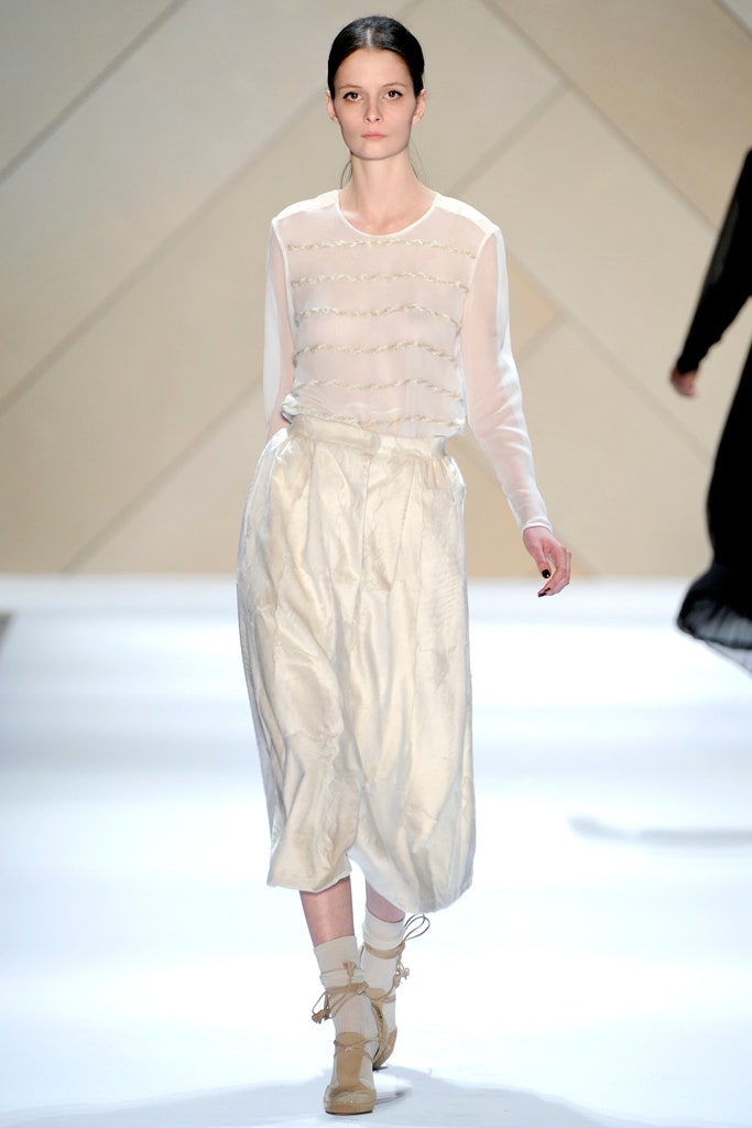 white silk relaxed draped midi skirt