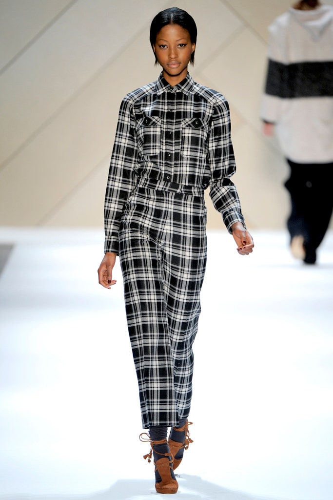 black and white checked jumpsuit