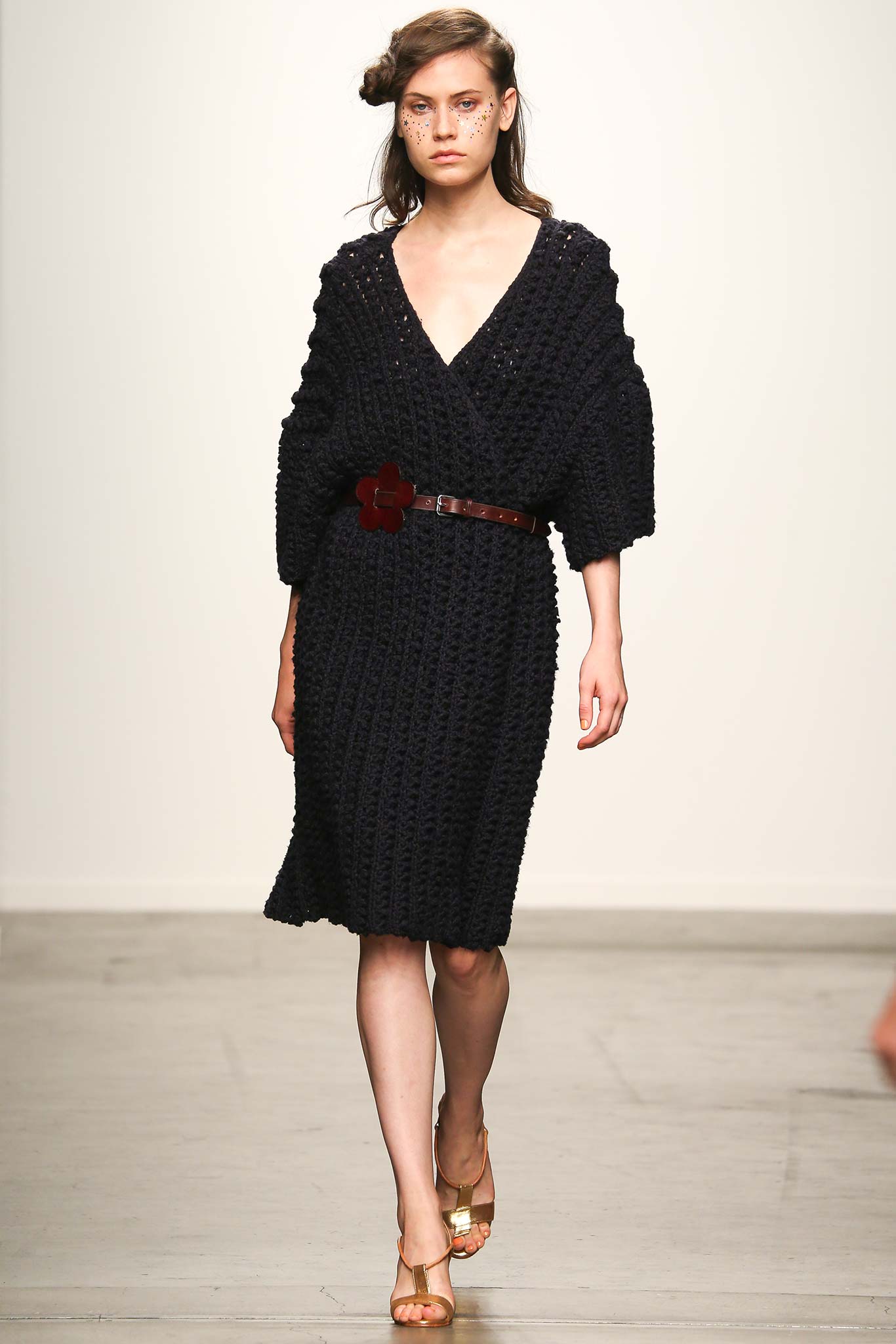 black knitted midi dress