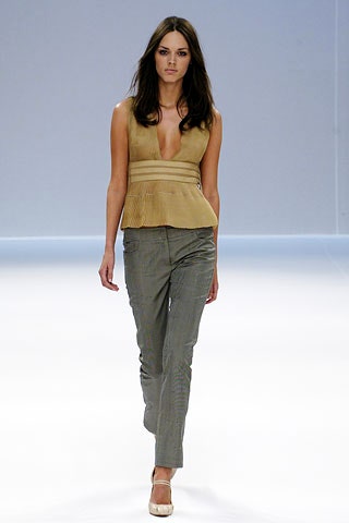 gray cotton slim straight-leg pants