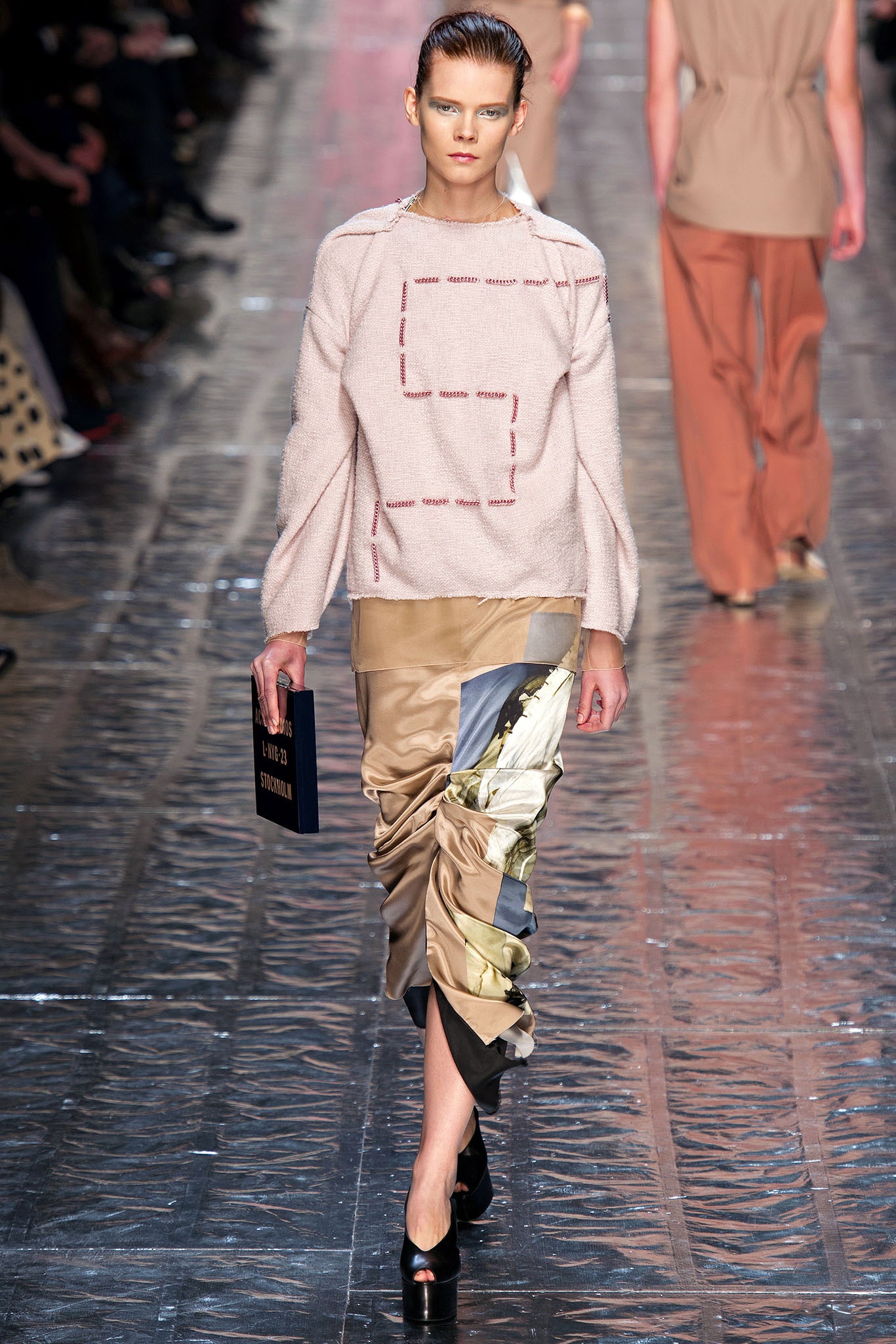 pink relaxed top with asymmetric skirt