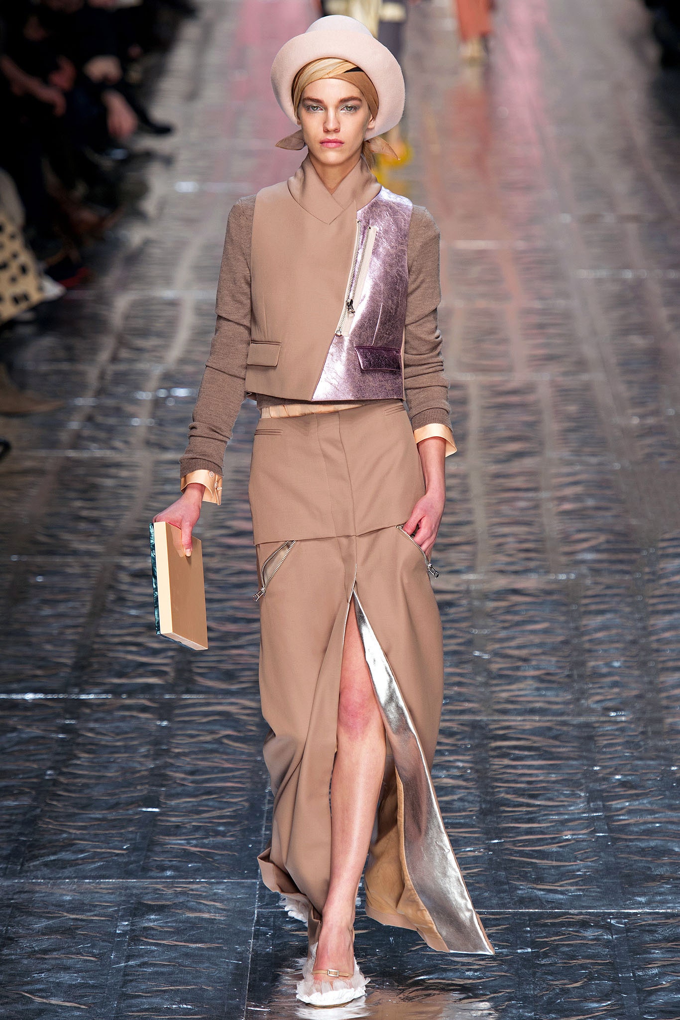 beige silk midi dress with jacket