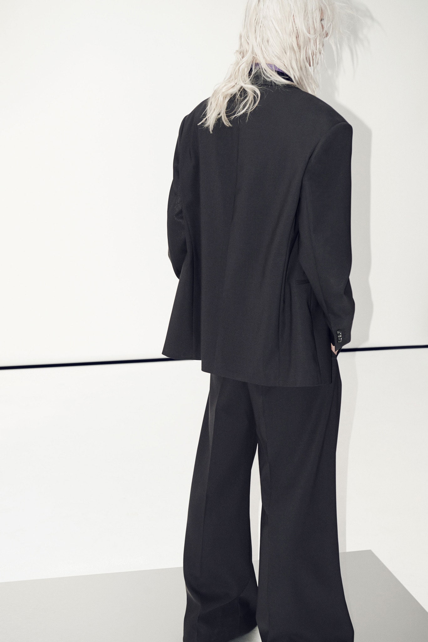 black relaxed wool suit