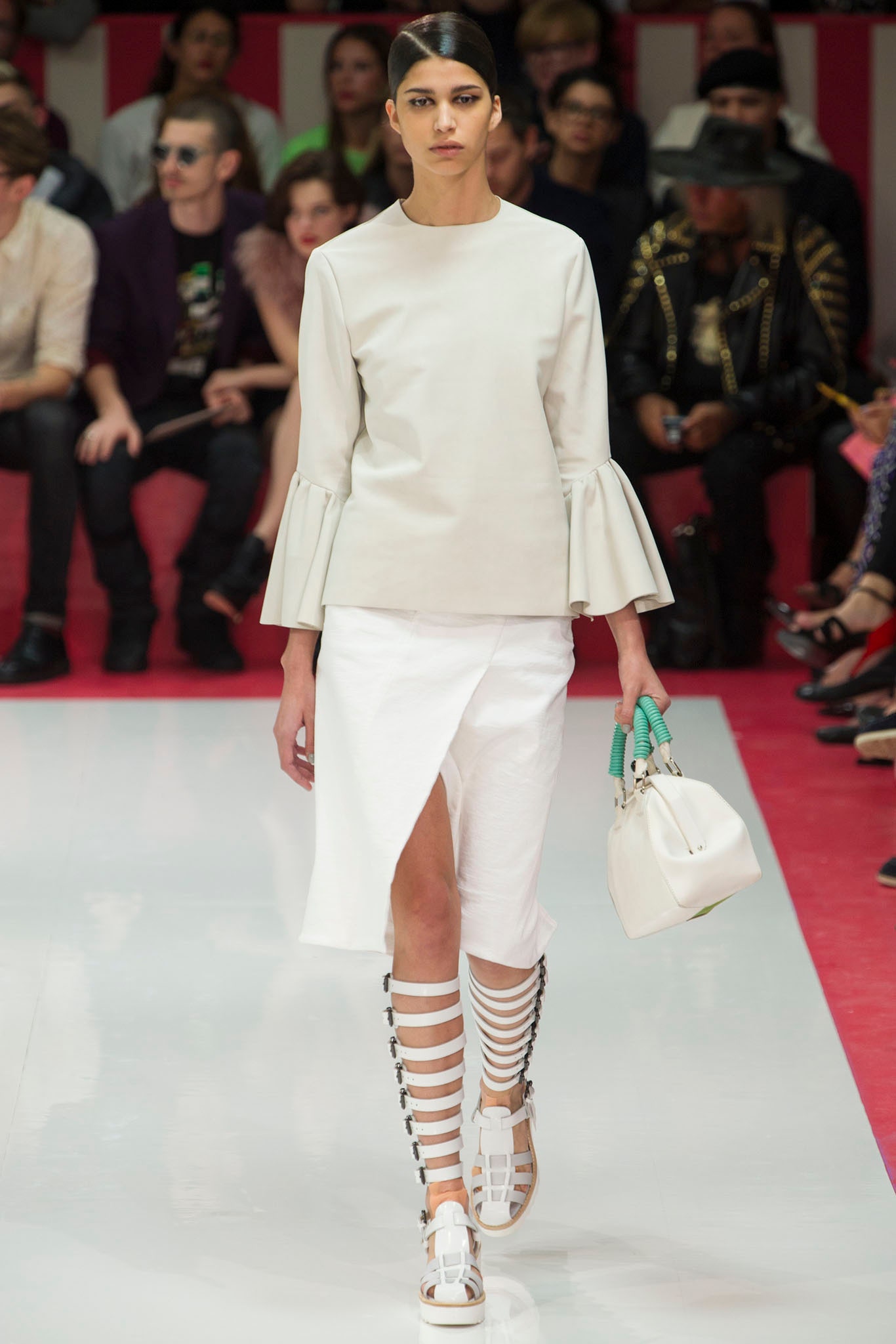 white fitted top and skirt
