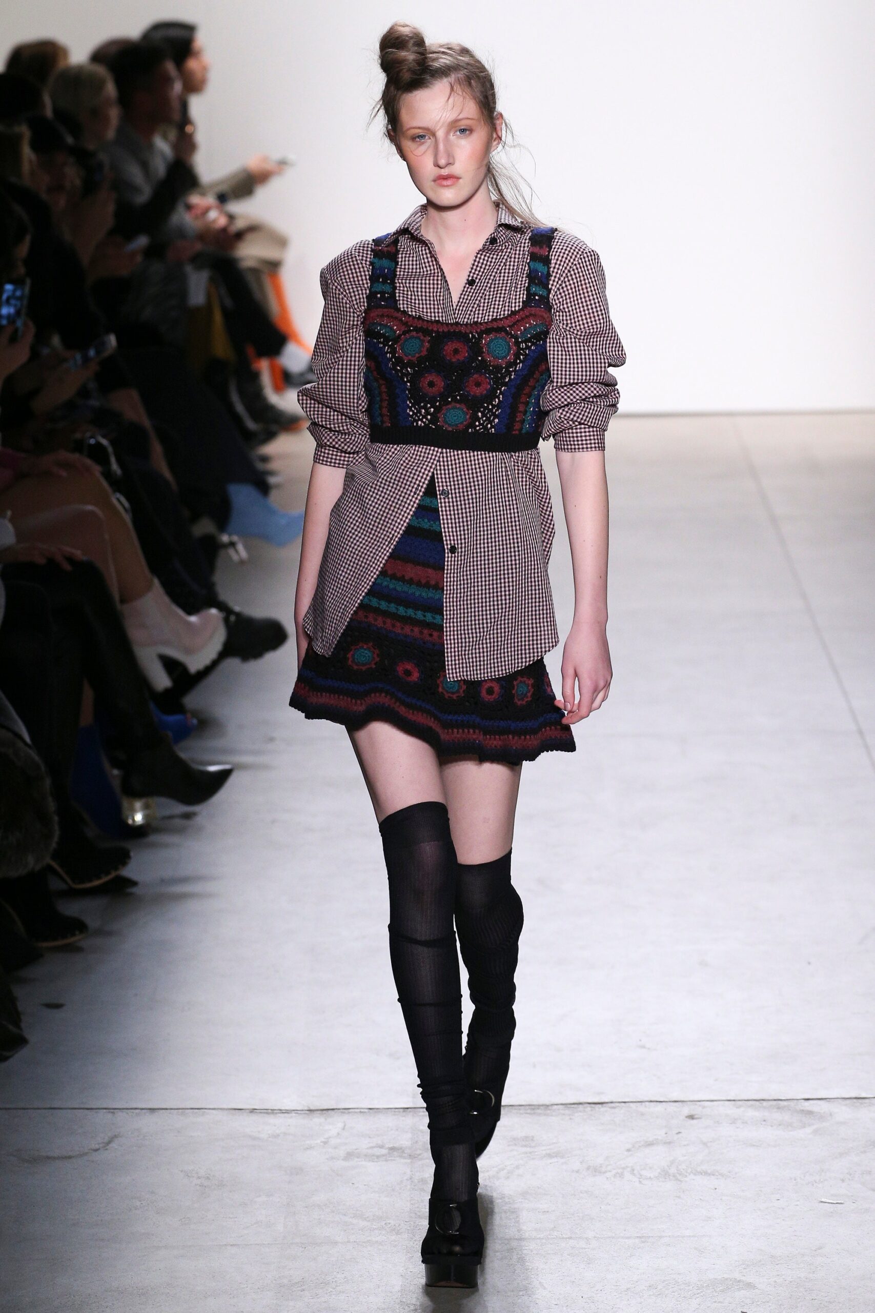 embroidered mini dress with shirt