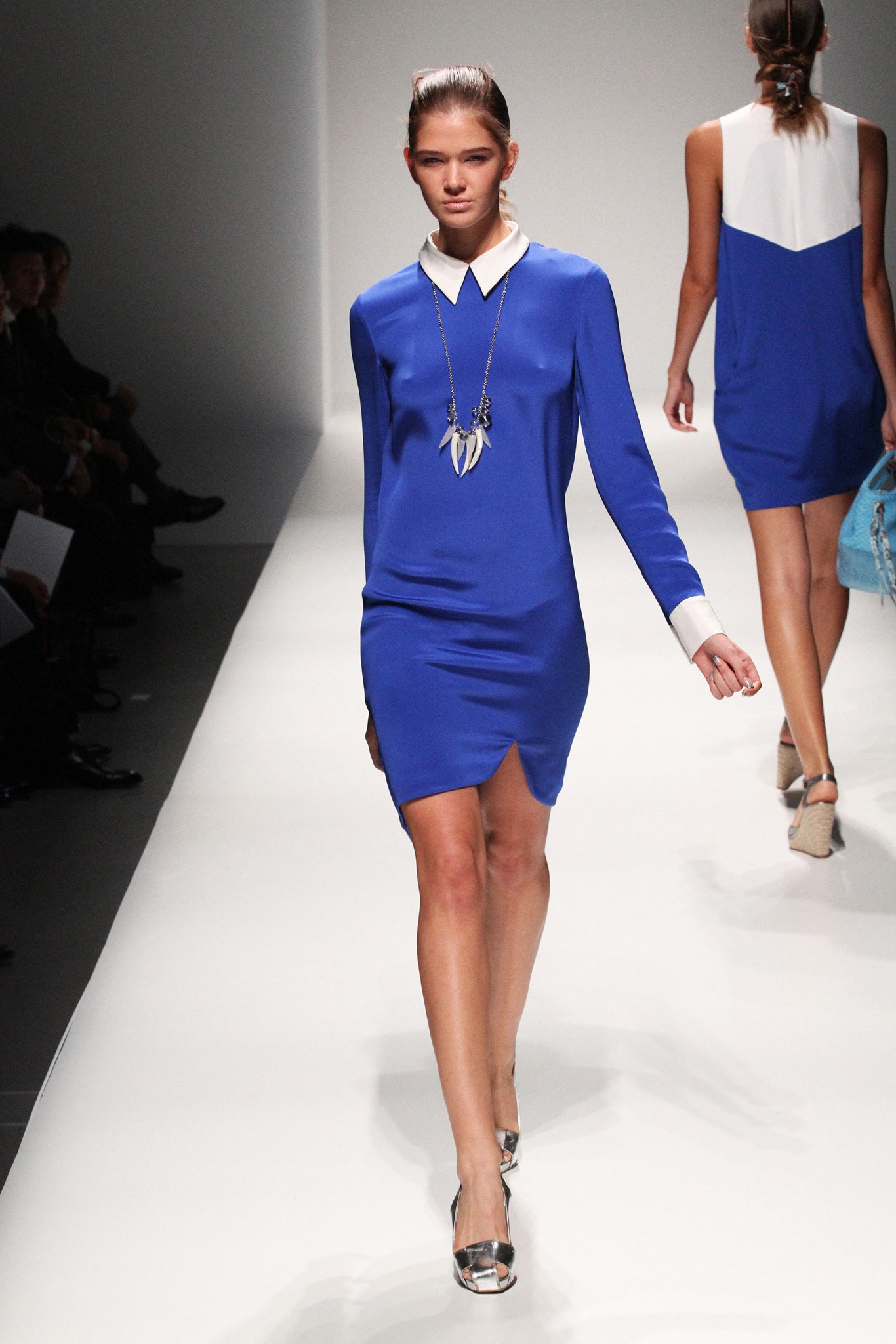 fitted blue mini dress