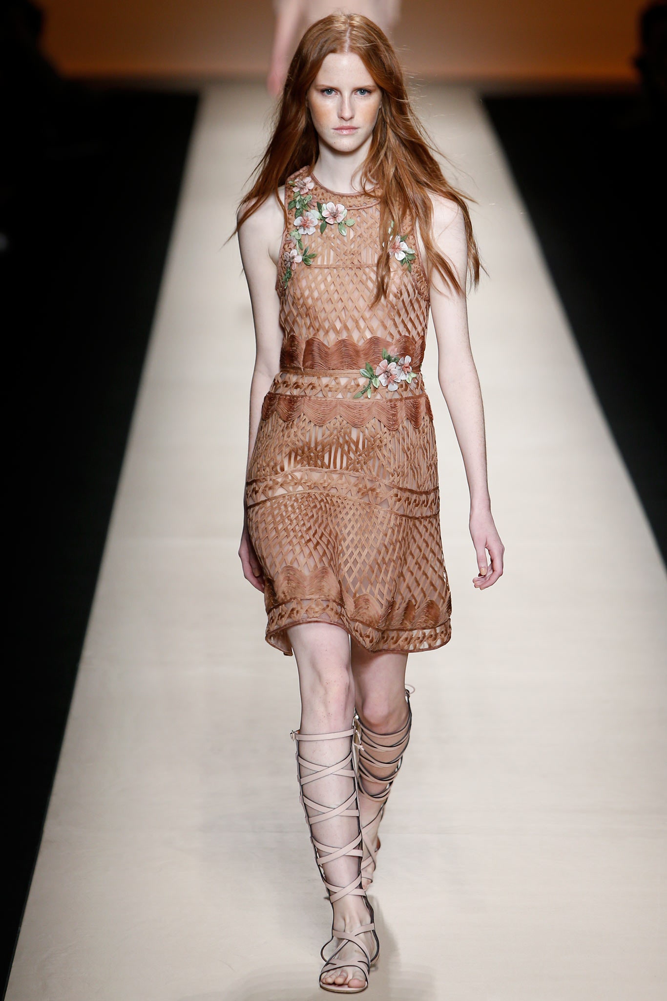brown silk embroidered mini dress