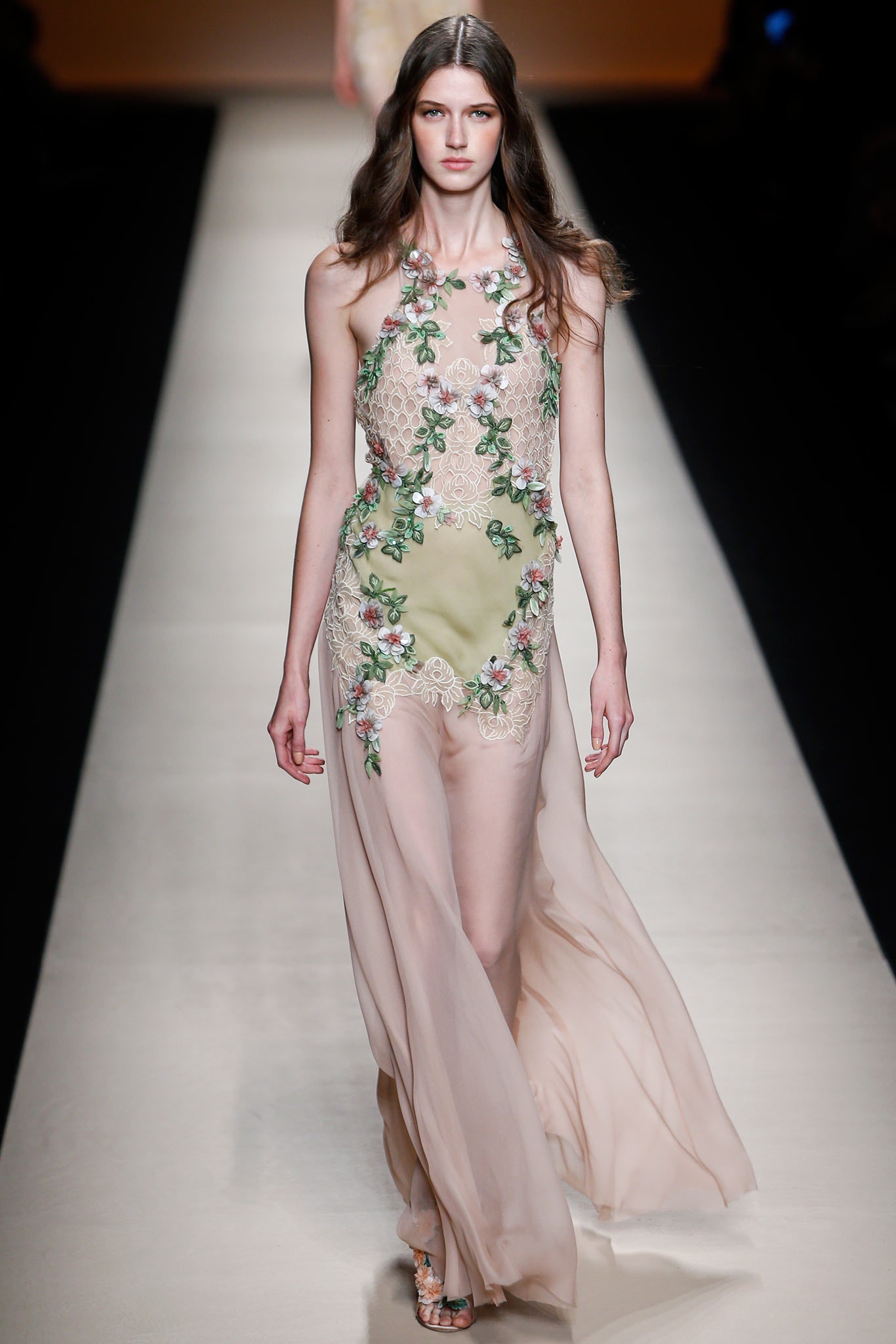 beige silk embroidered maxi dress