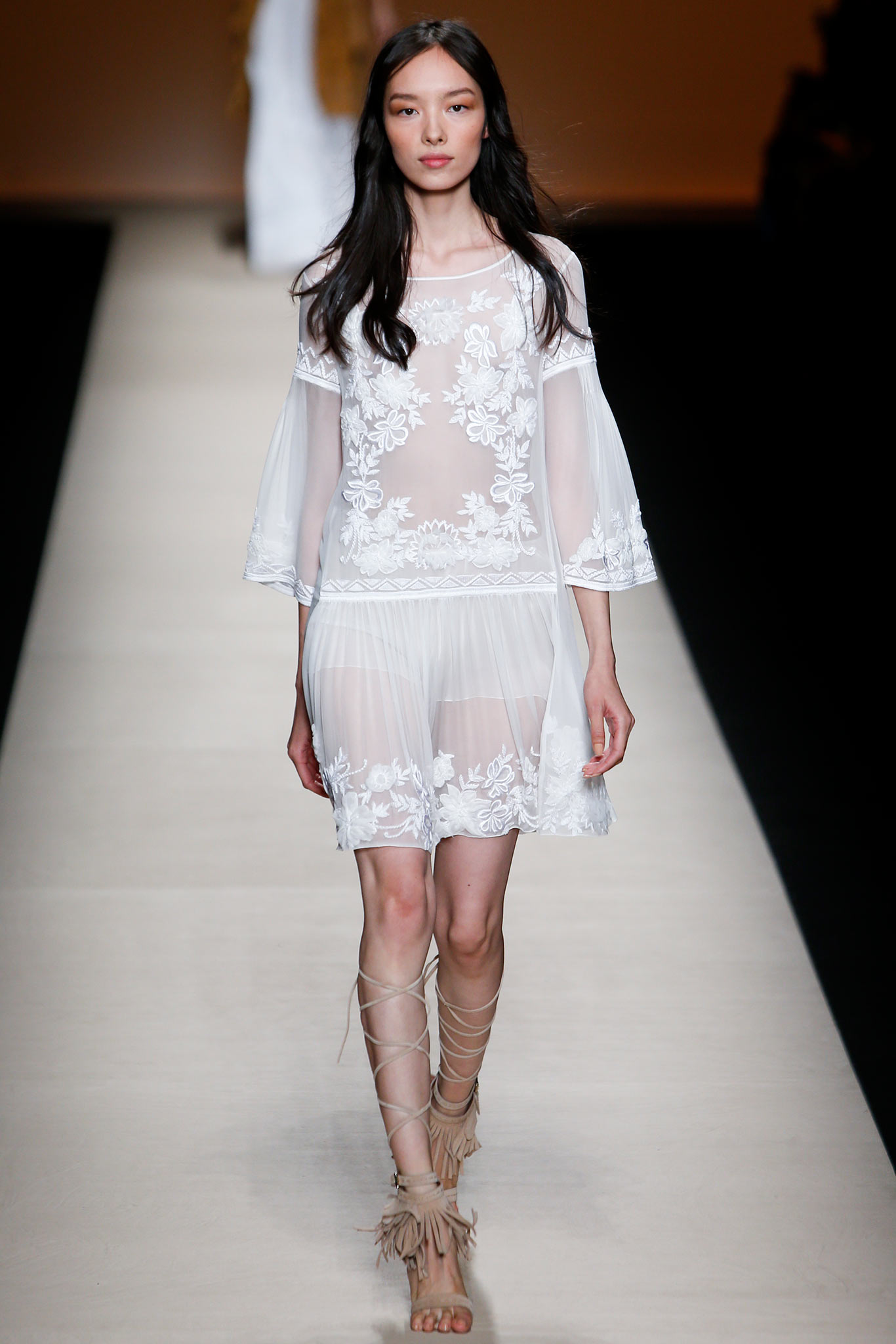 white embroidered sheer dress
