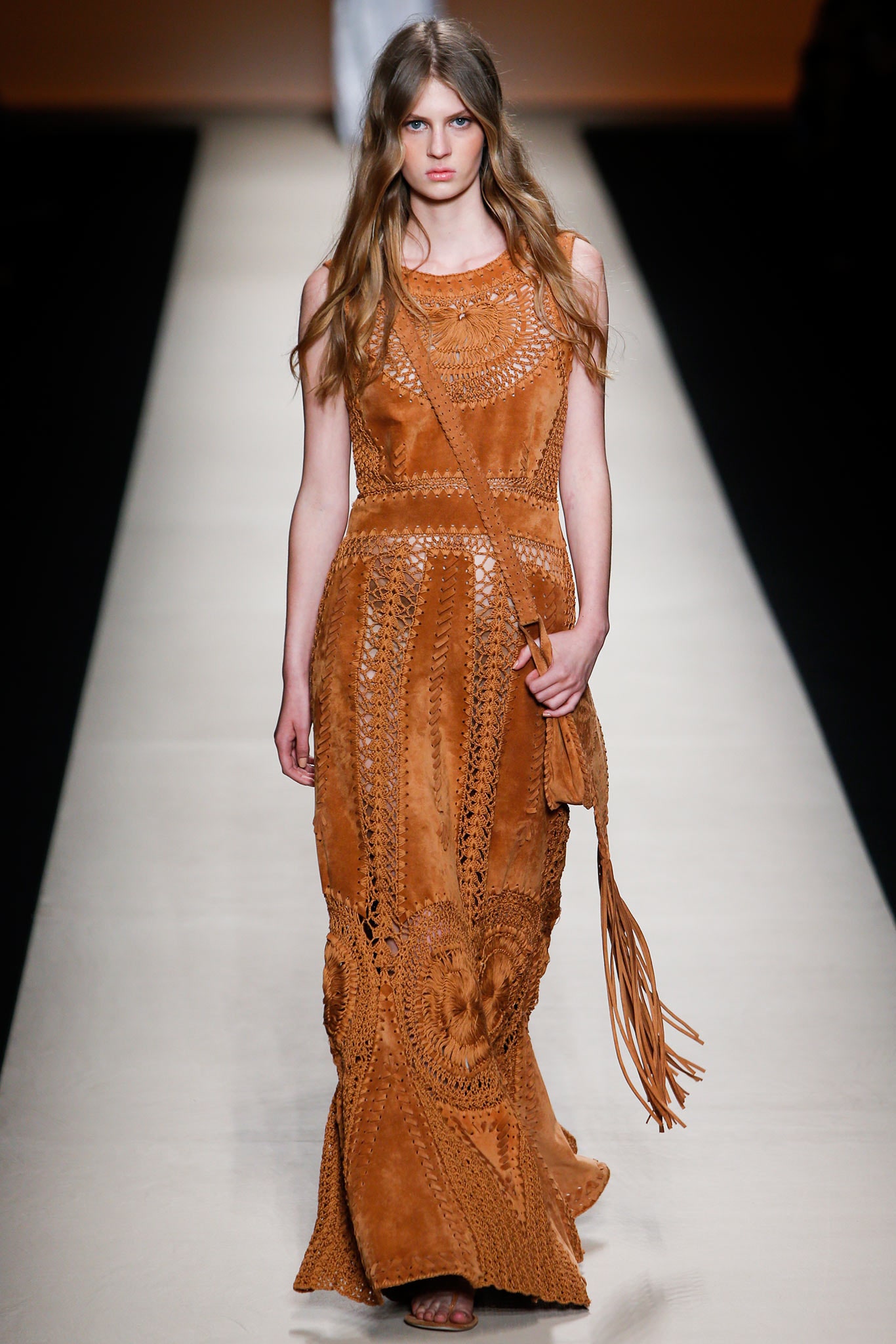 brown embroidered maxi dress
