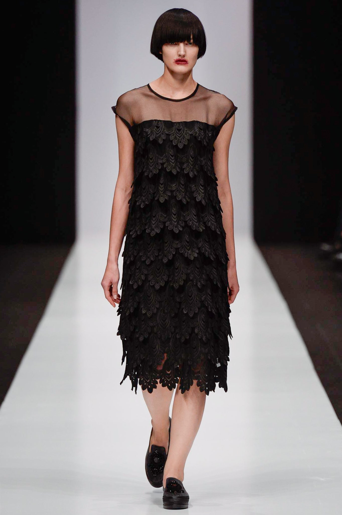black silk sleeveless dress