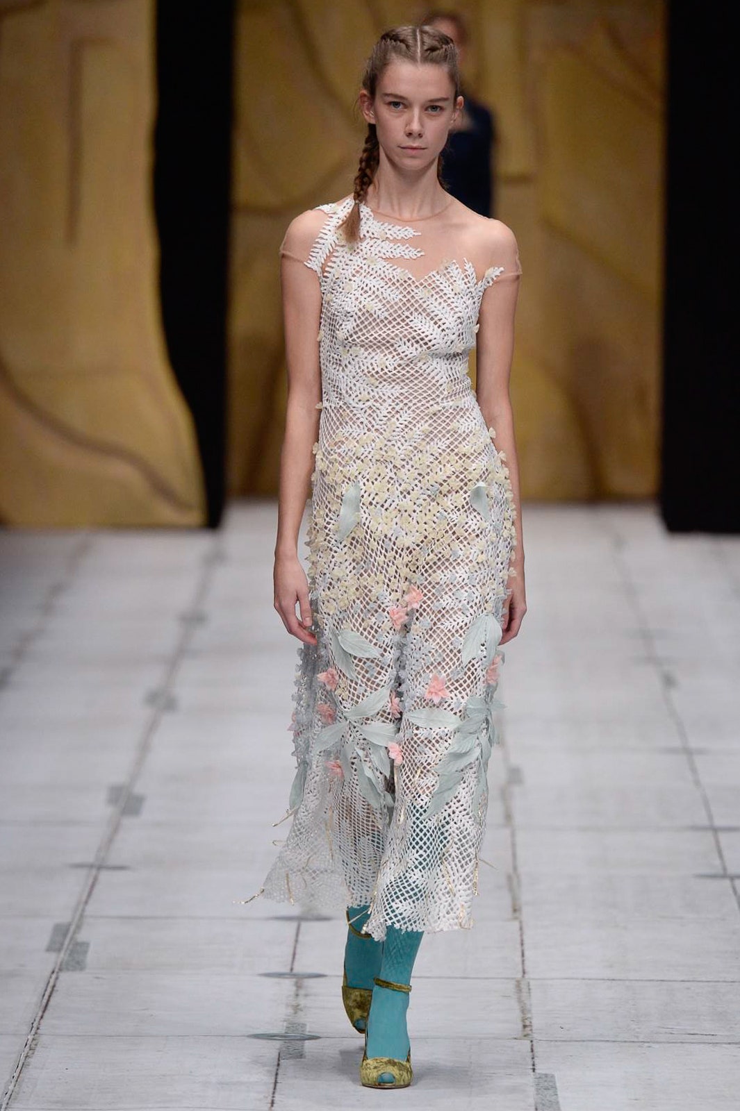 sheer embroidered midi dress