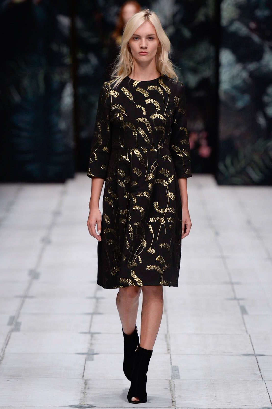 black printed midi dress