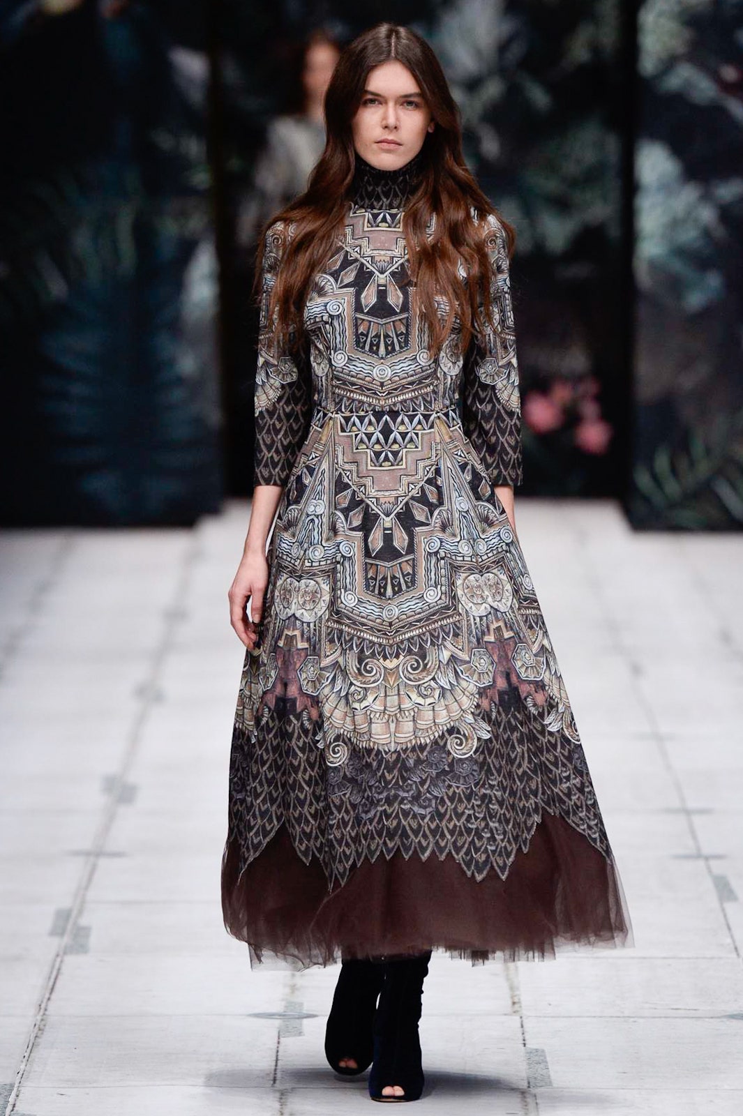 multi-colored embroidered maxi dress