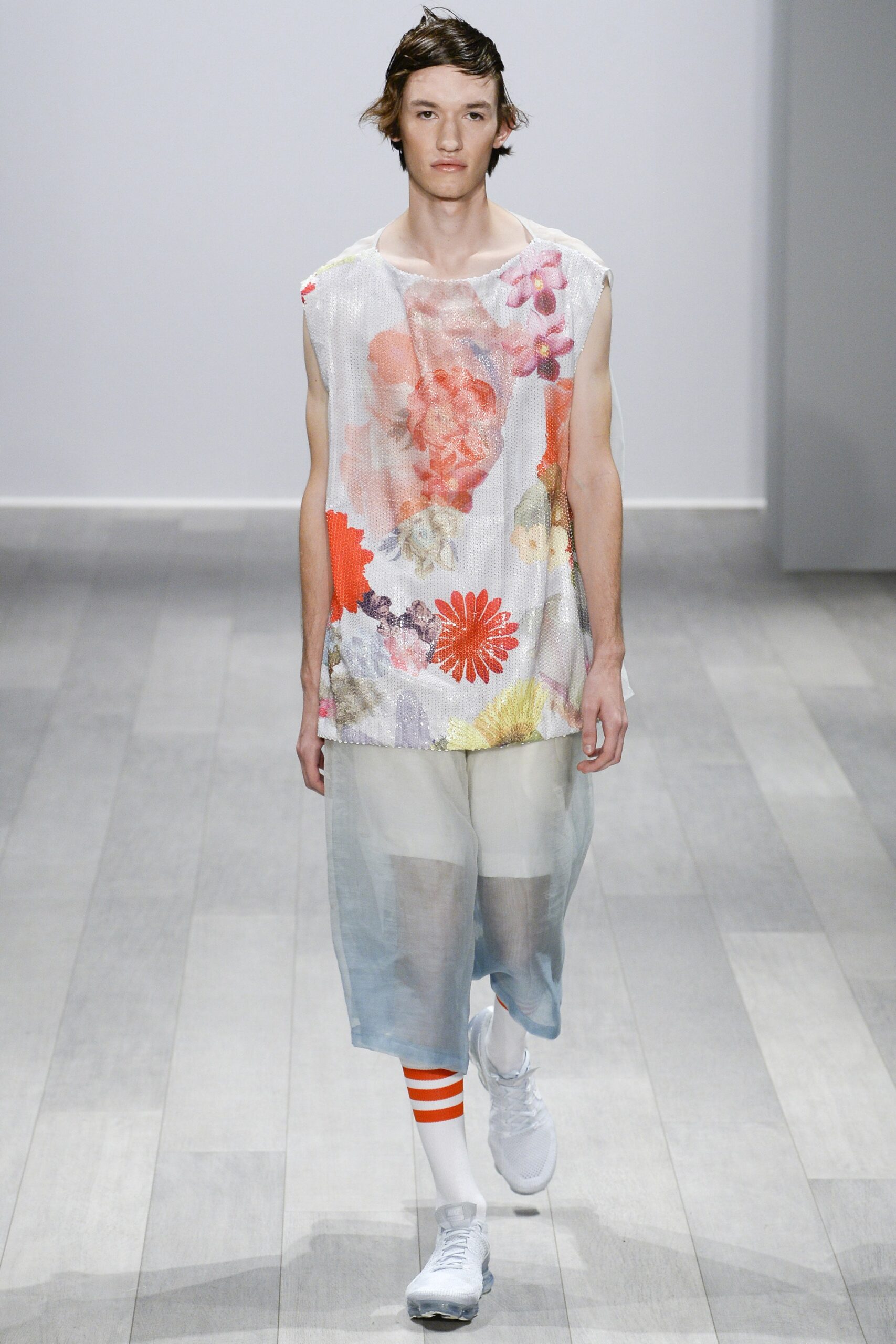 blue chiffon relaxed layered flowing pants