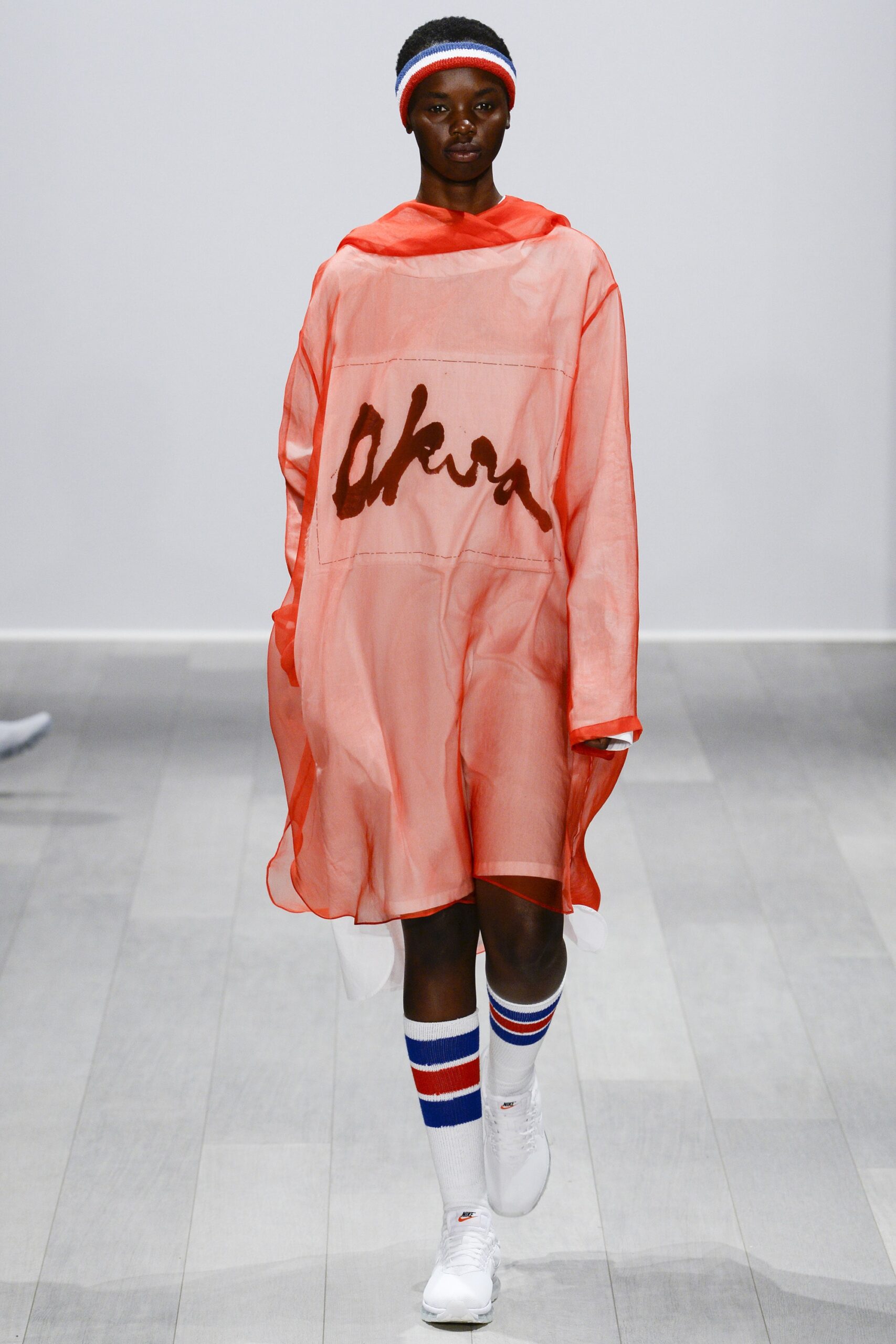 red mesh printed dress