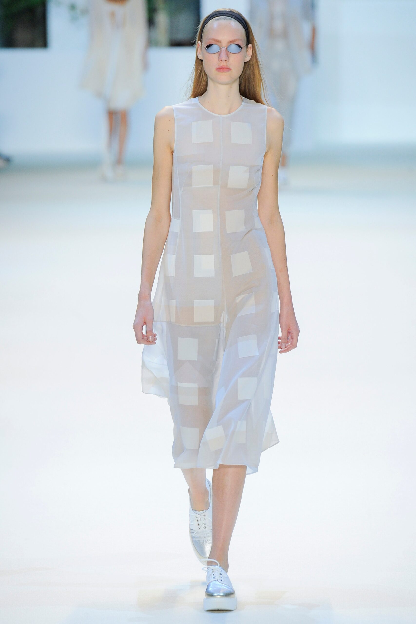 white sheer layered dress