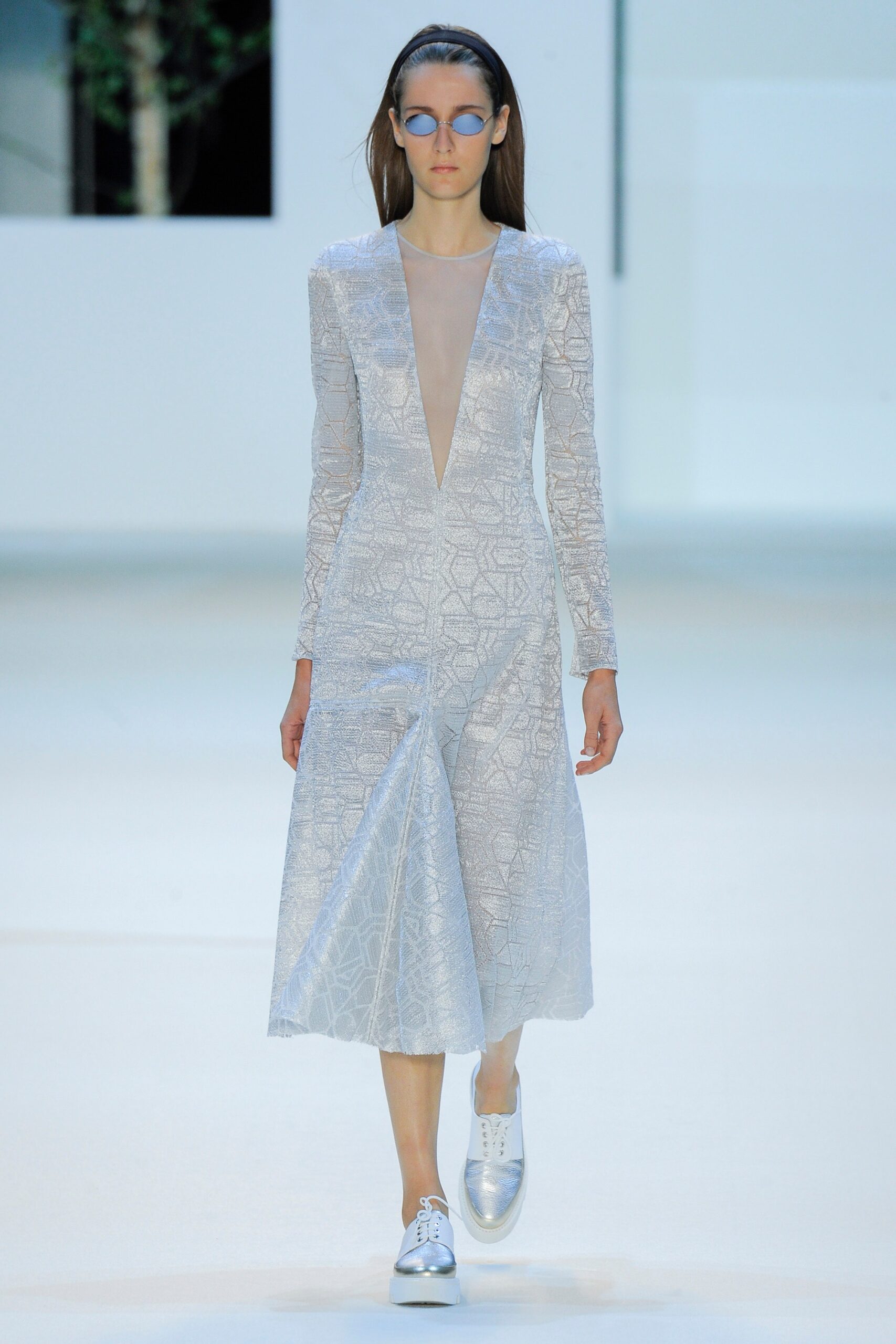 white silk fitted midi dress