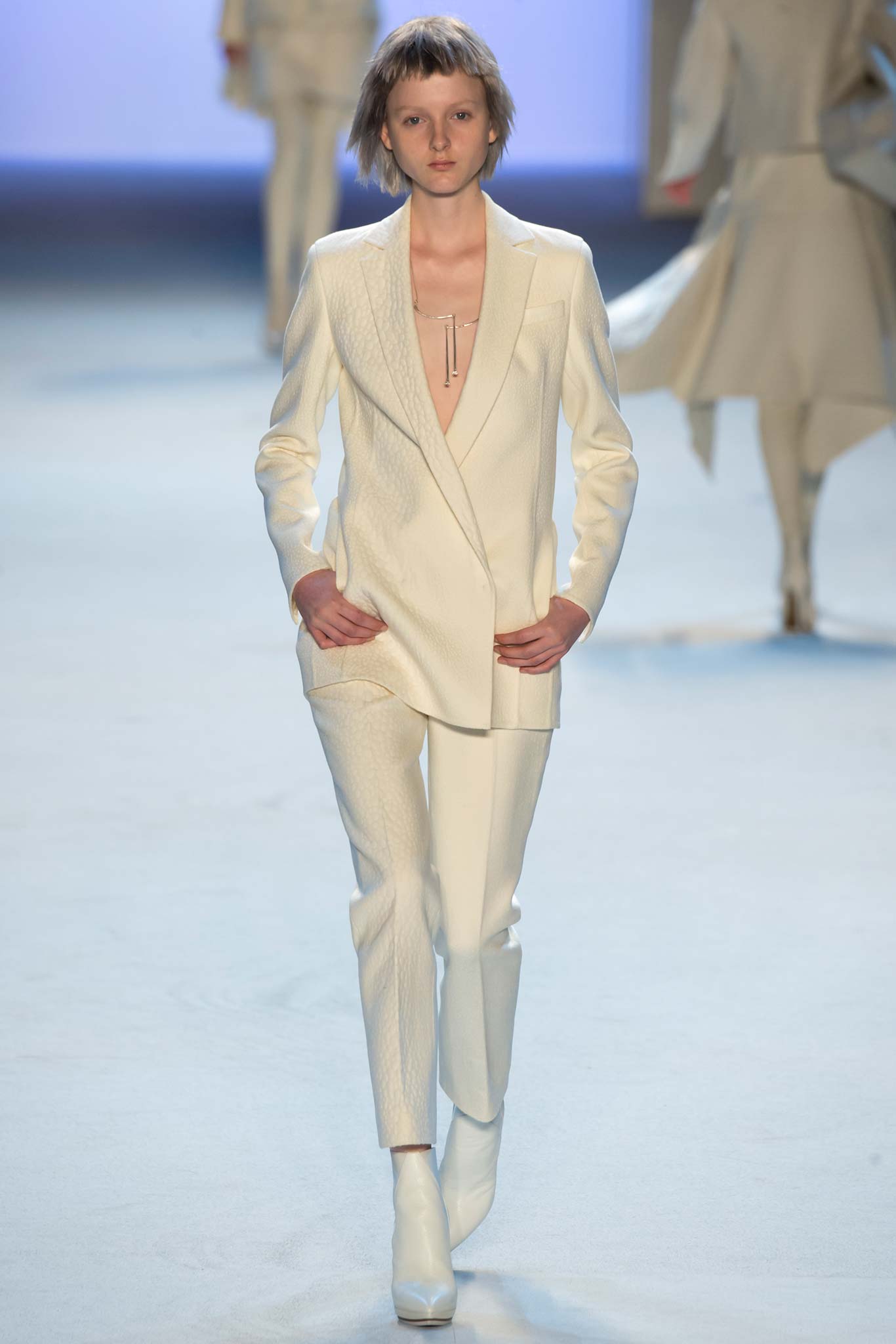 white tailored suit