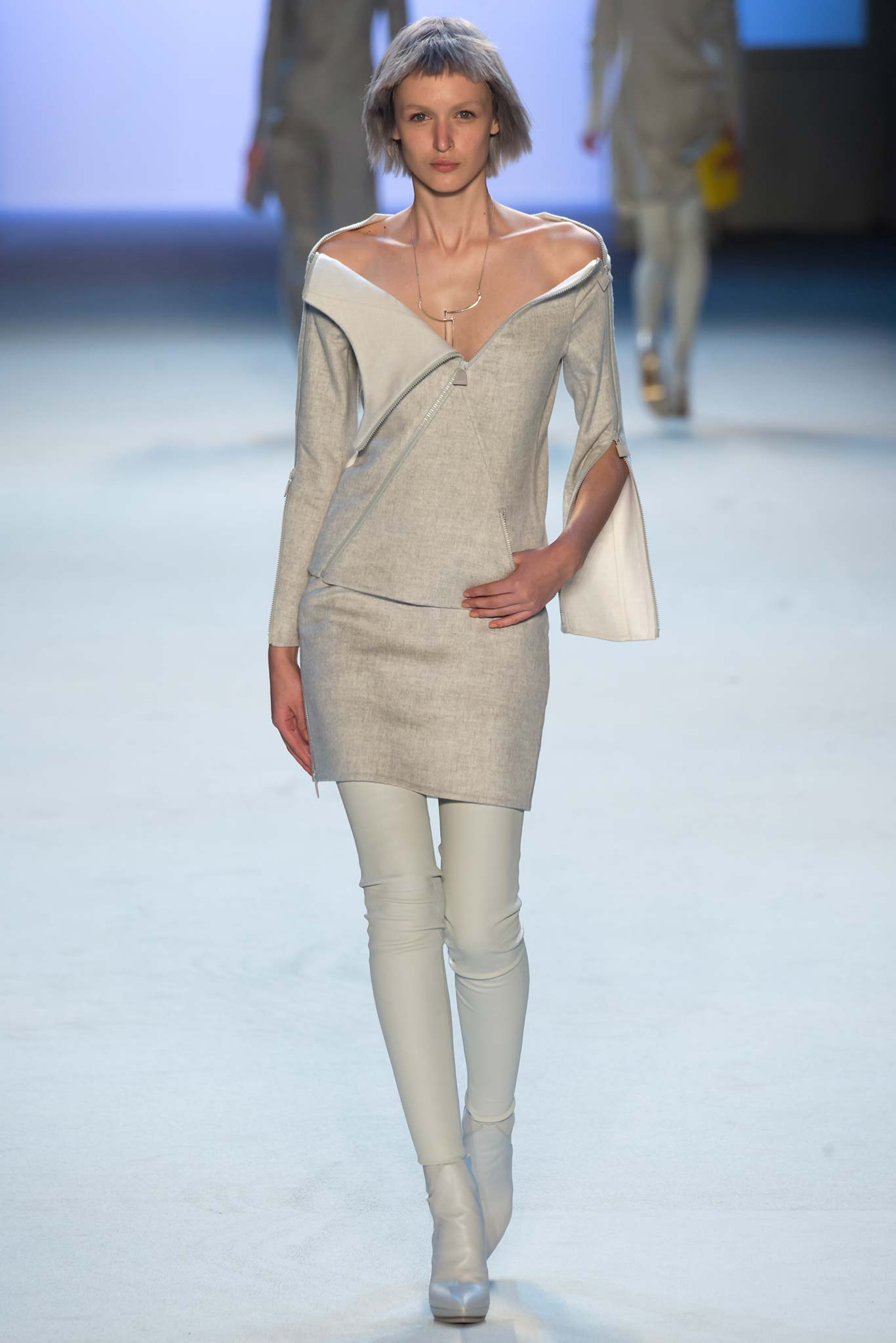 gray asymmetric mini dress