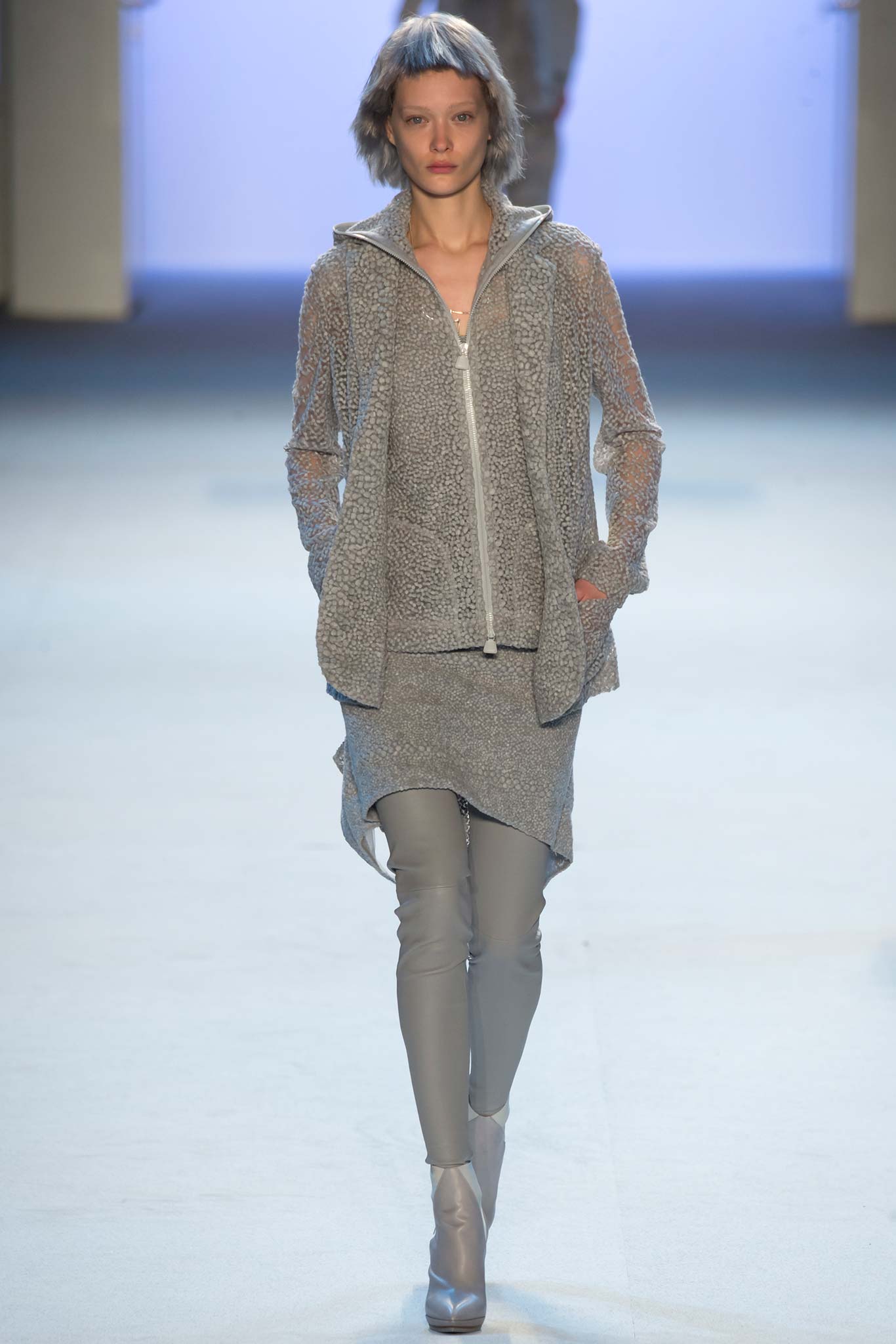 gray mesh jacket with relaxed fit