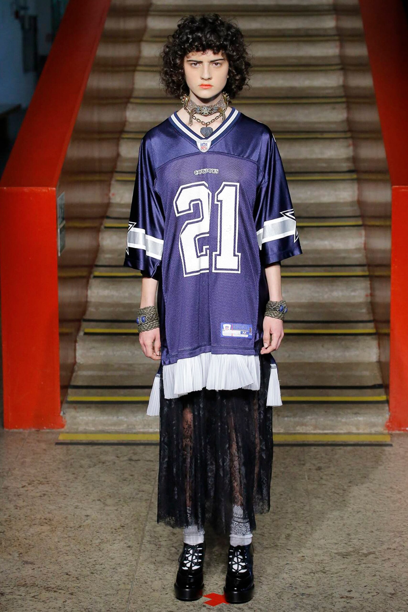 purple layered midi dress with platform shoes