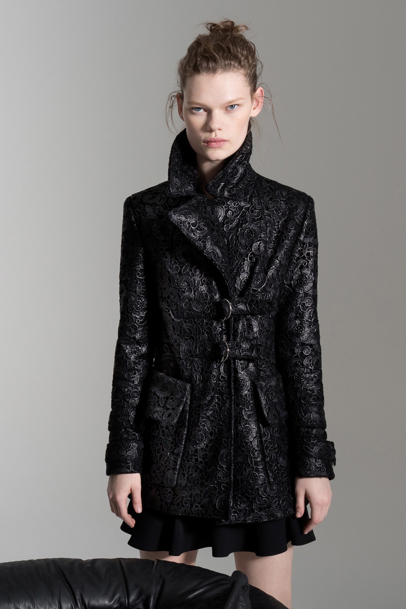 black velvet embroidered coat