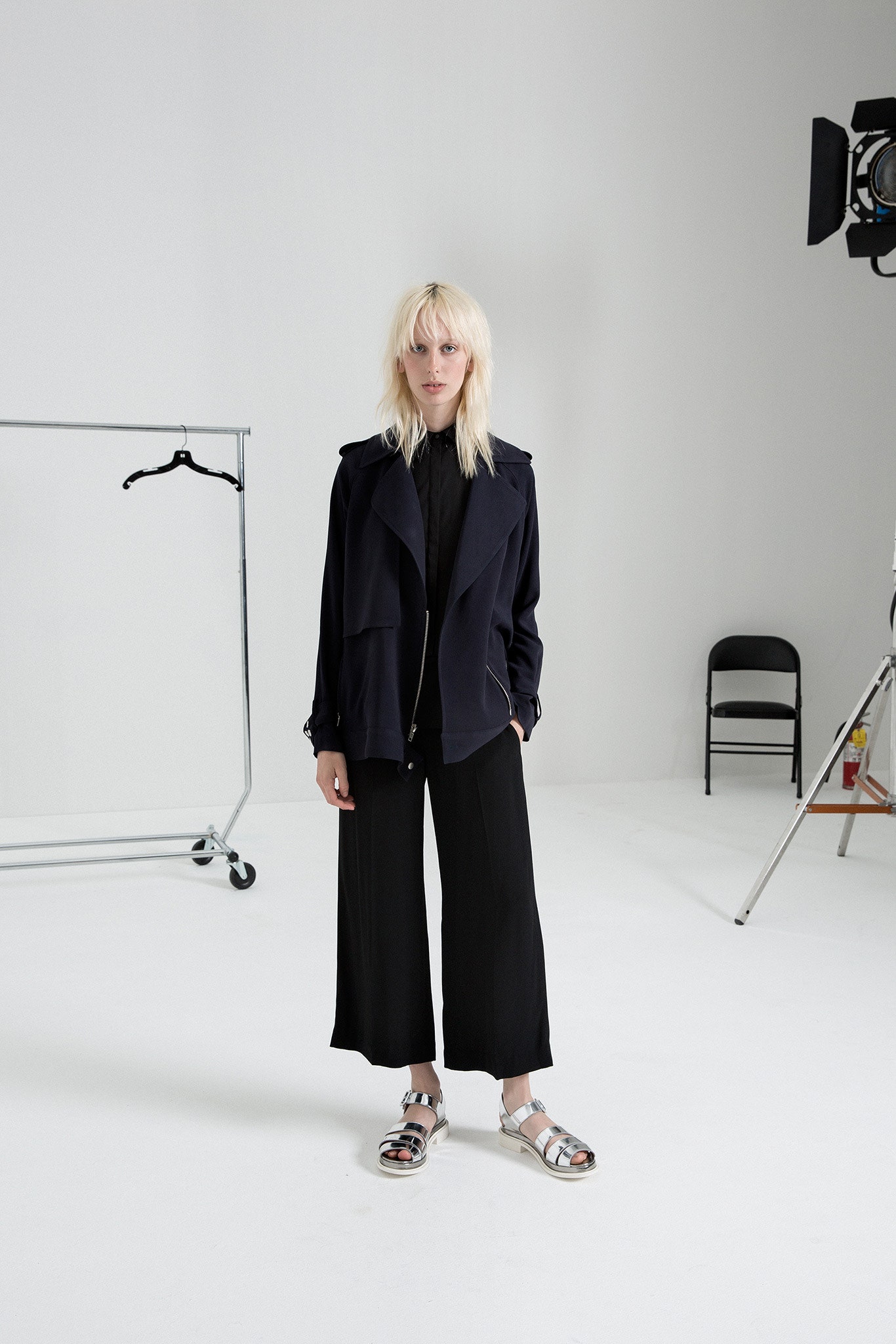 black relaxed jacket and pants