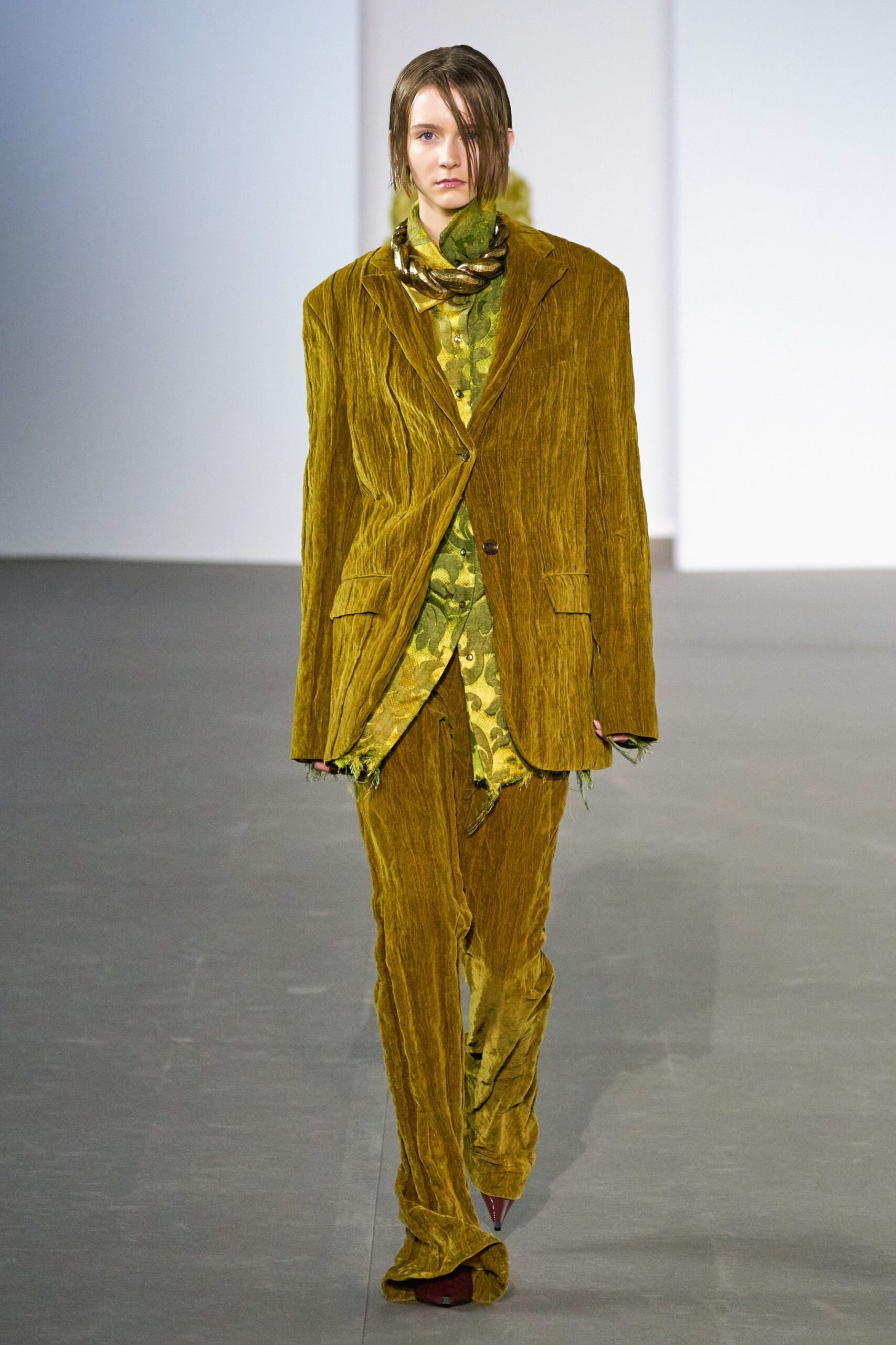 yellow velvet relaxed suit
