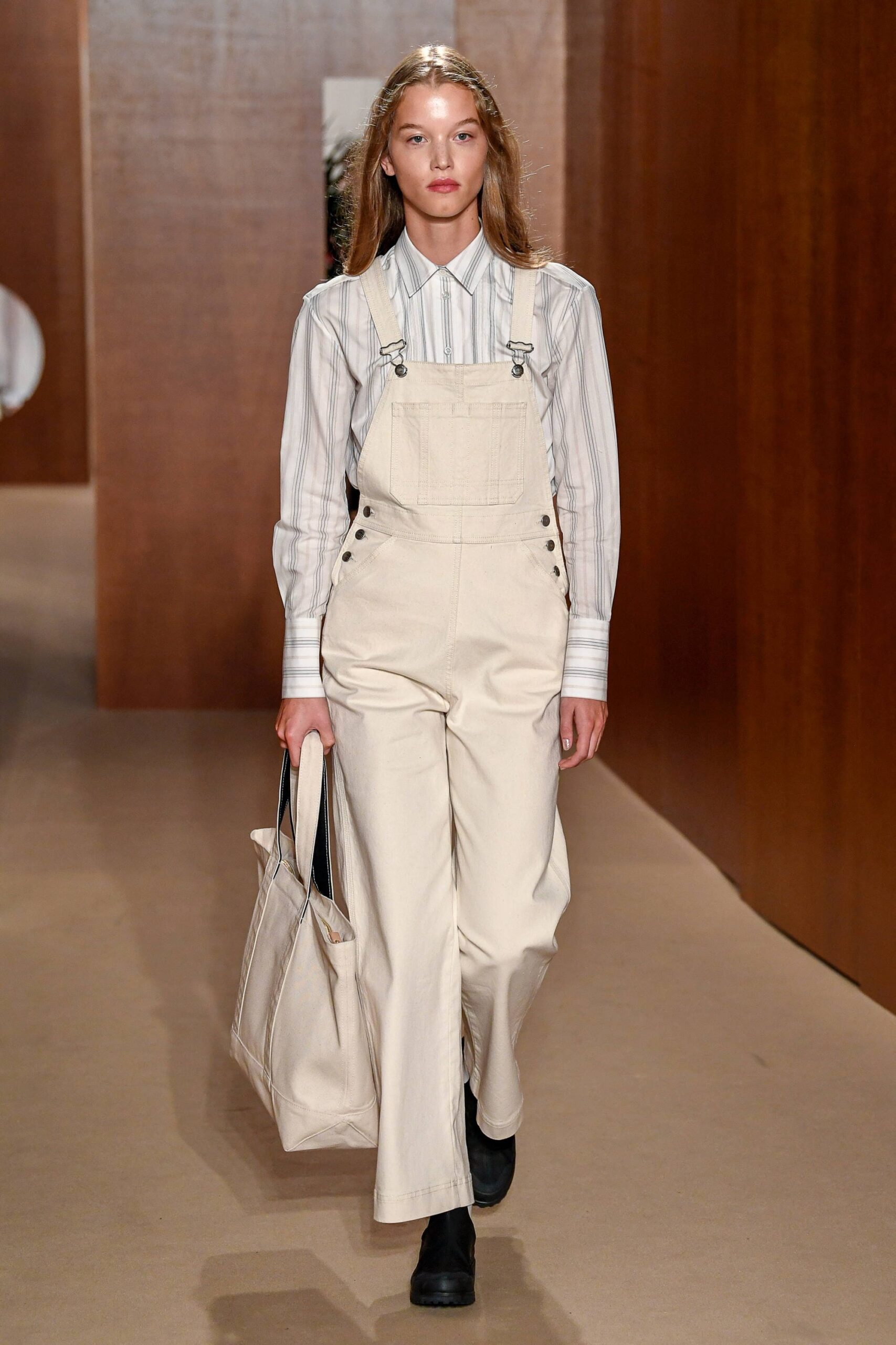 beige cotton sleeveless relaxed wide-leg overalls