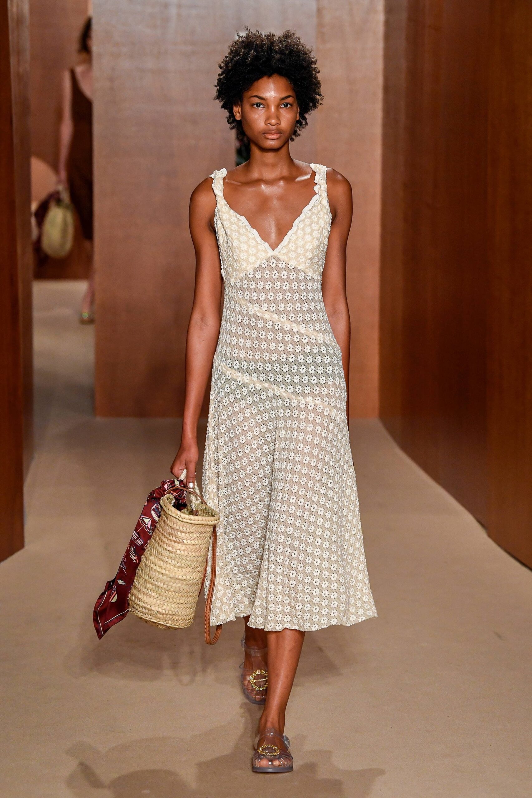 white beige embroidered midi dress