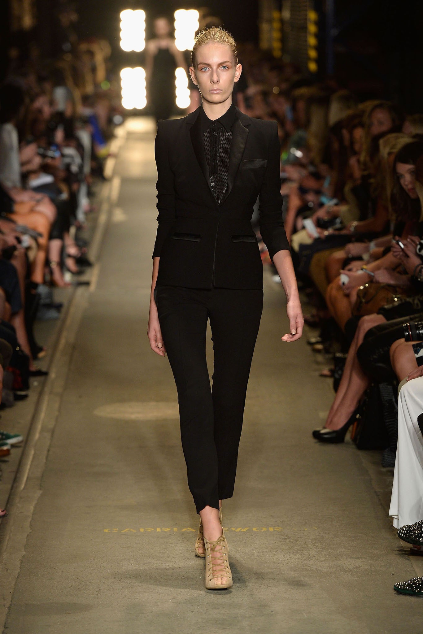 black fitted suit with pants