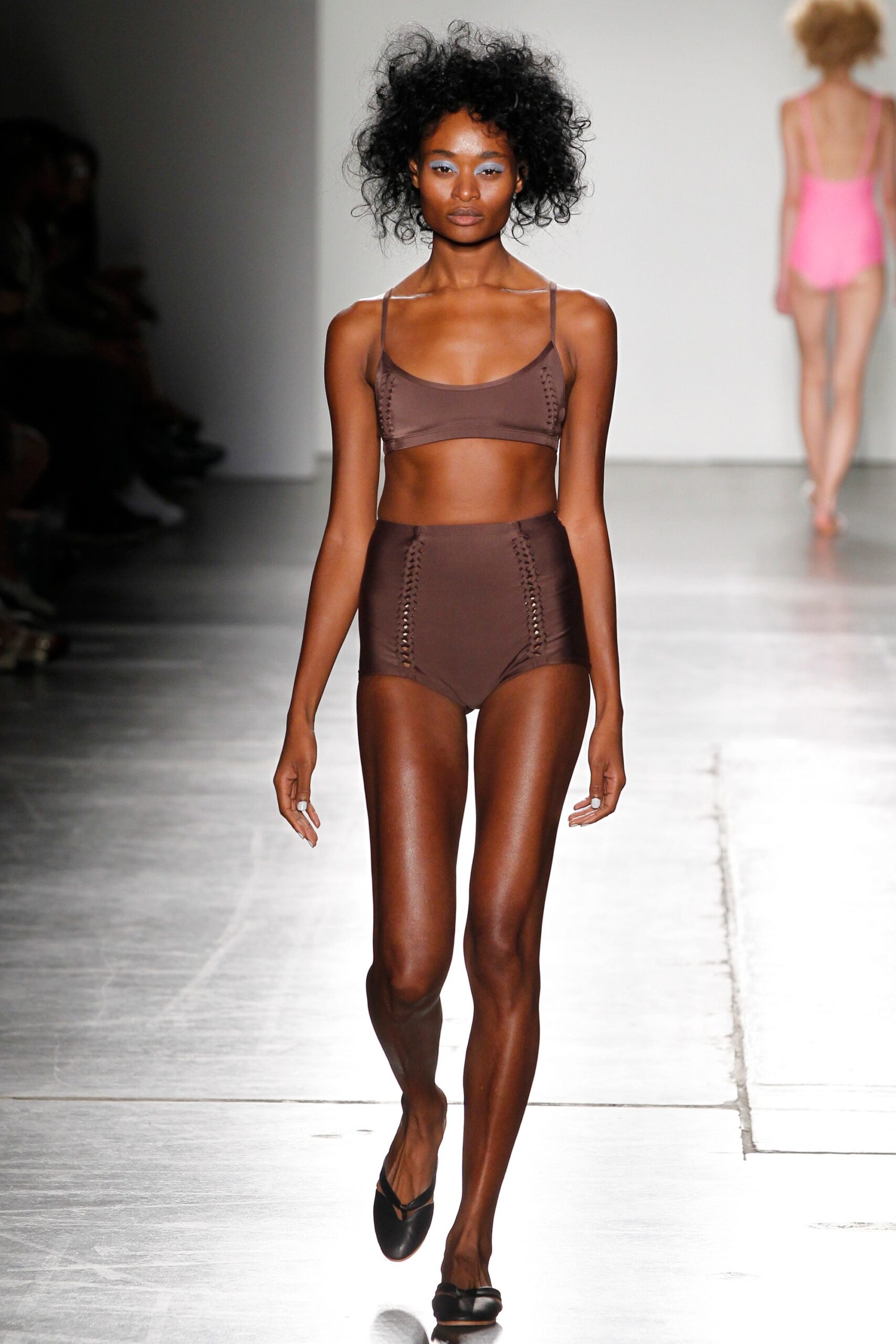 brown ruched bikini swimsuit