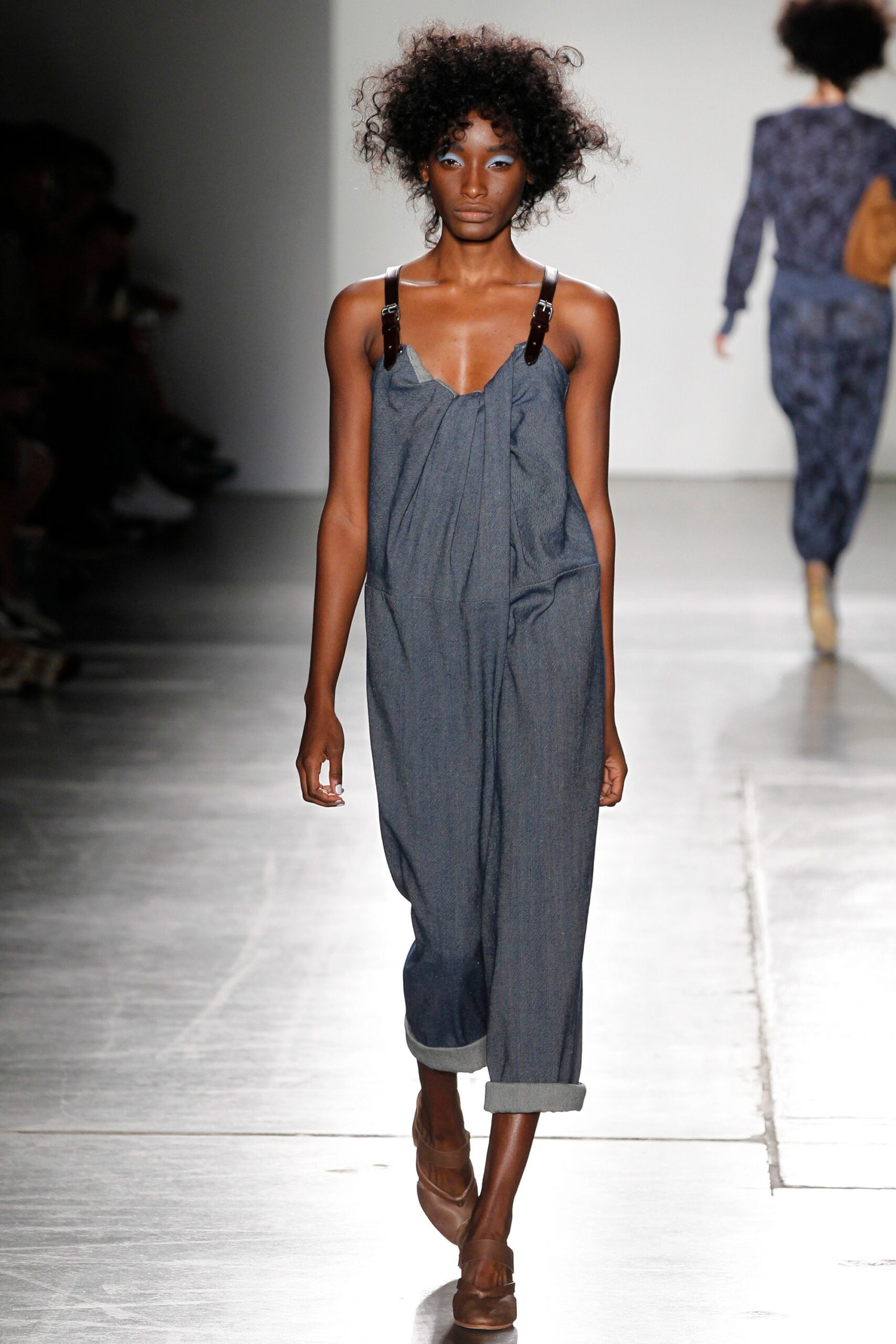 blue denim relaxed jumpsuit