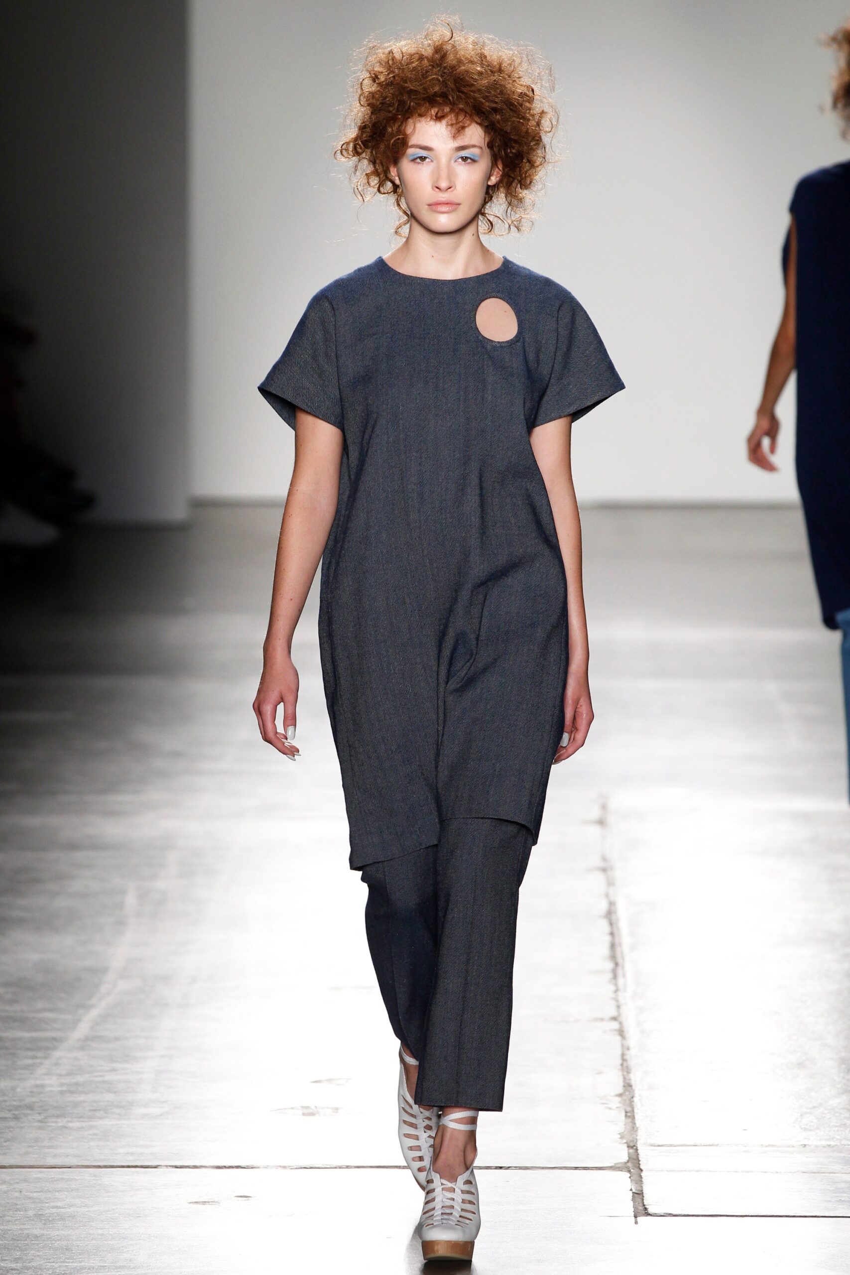 blue denim relaxed jumpsuit