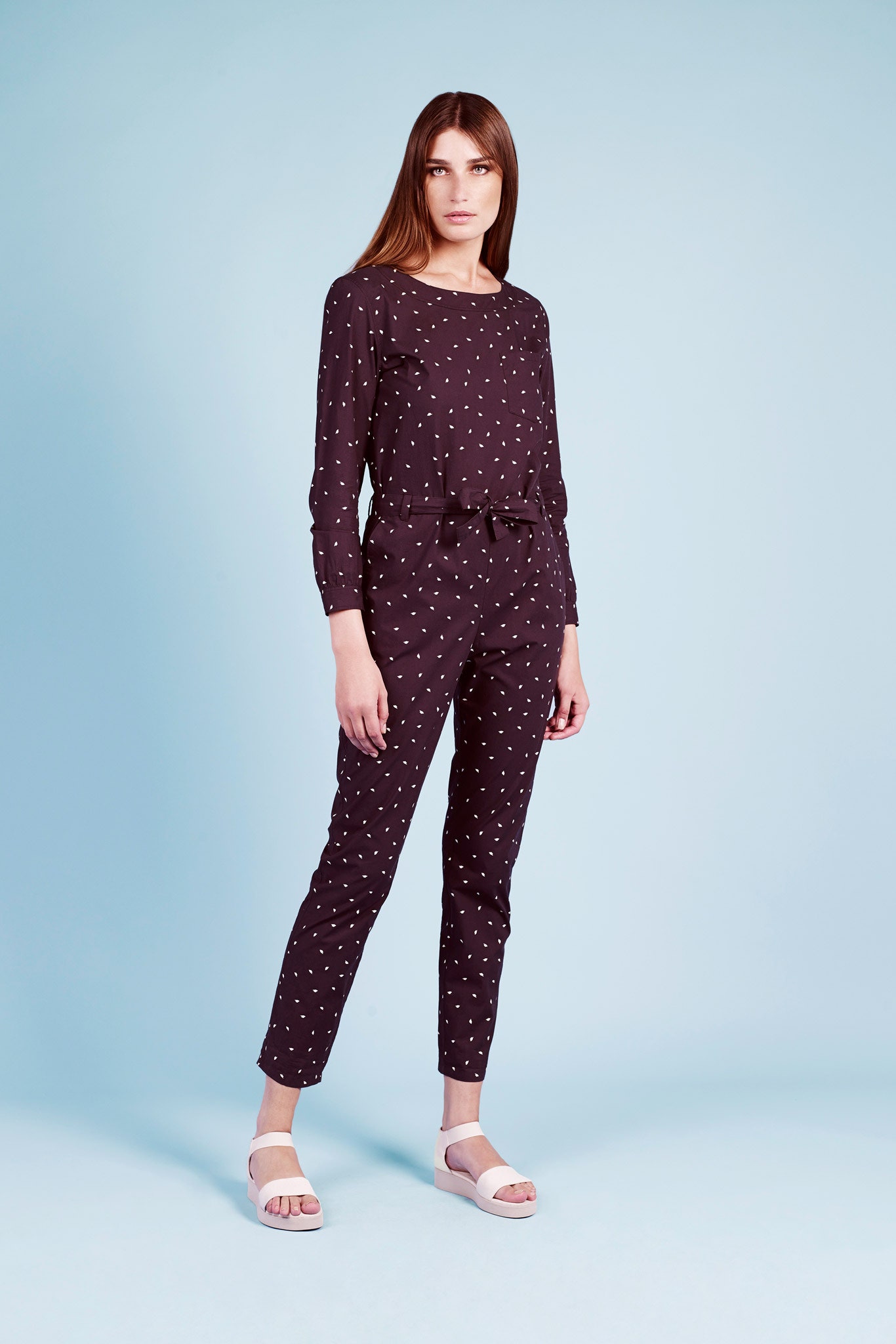 black printed fitted jumpsuit