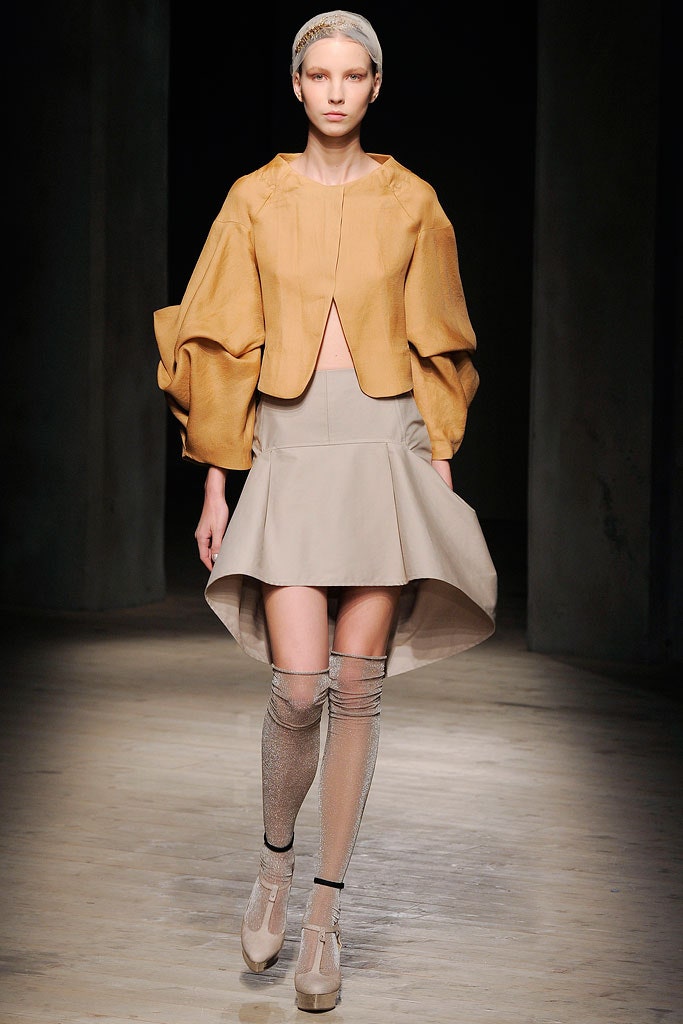 yellow silk long-sleeve collared relaxed draped jacket