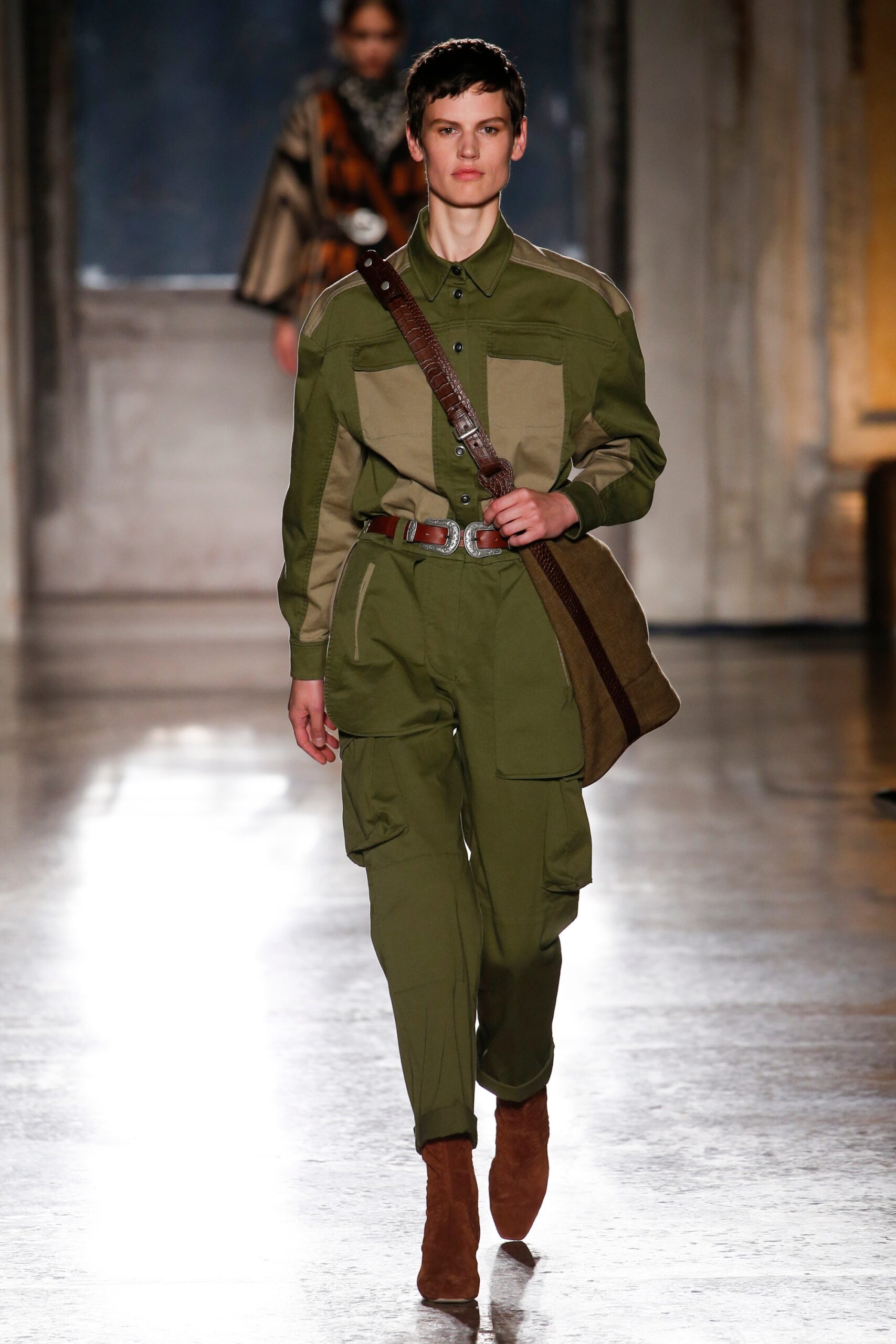 green cotton jacket and pants
