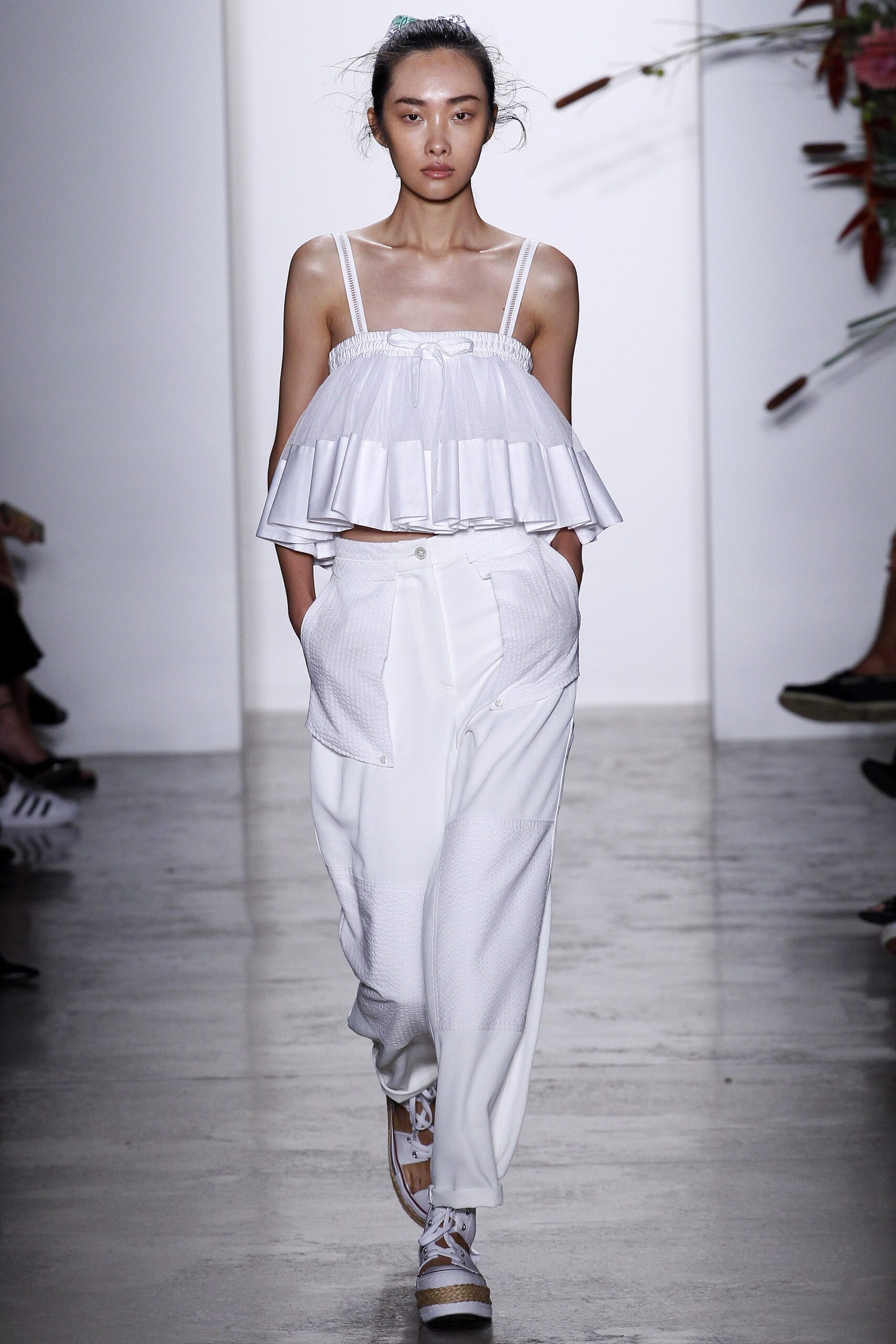 white relaxed top and pants