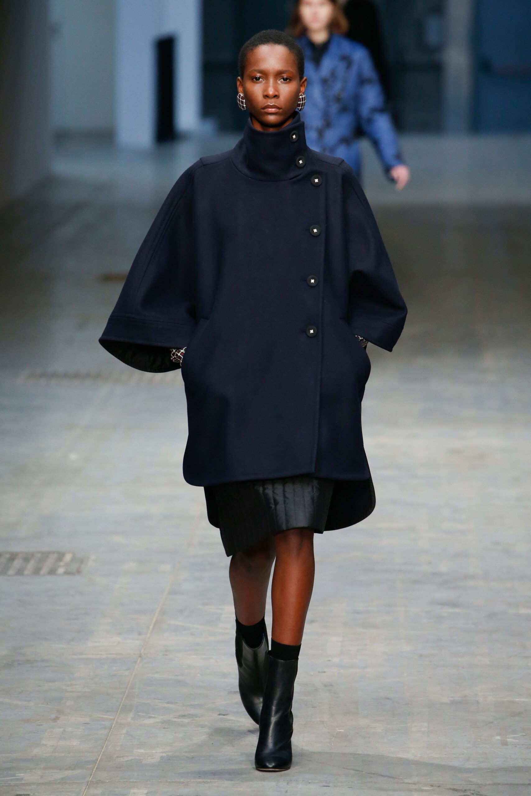 black wool coat and dress